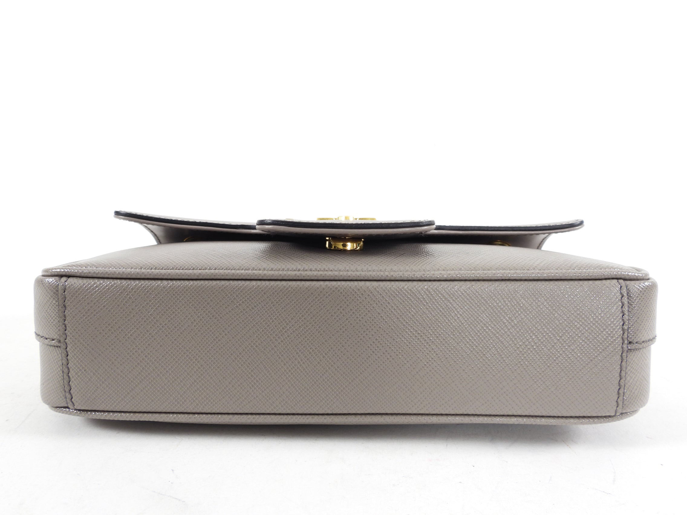 Prada Taupe Saffiano Crossbody Flap Bag