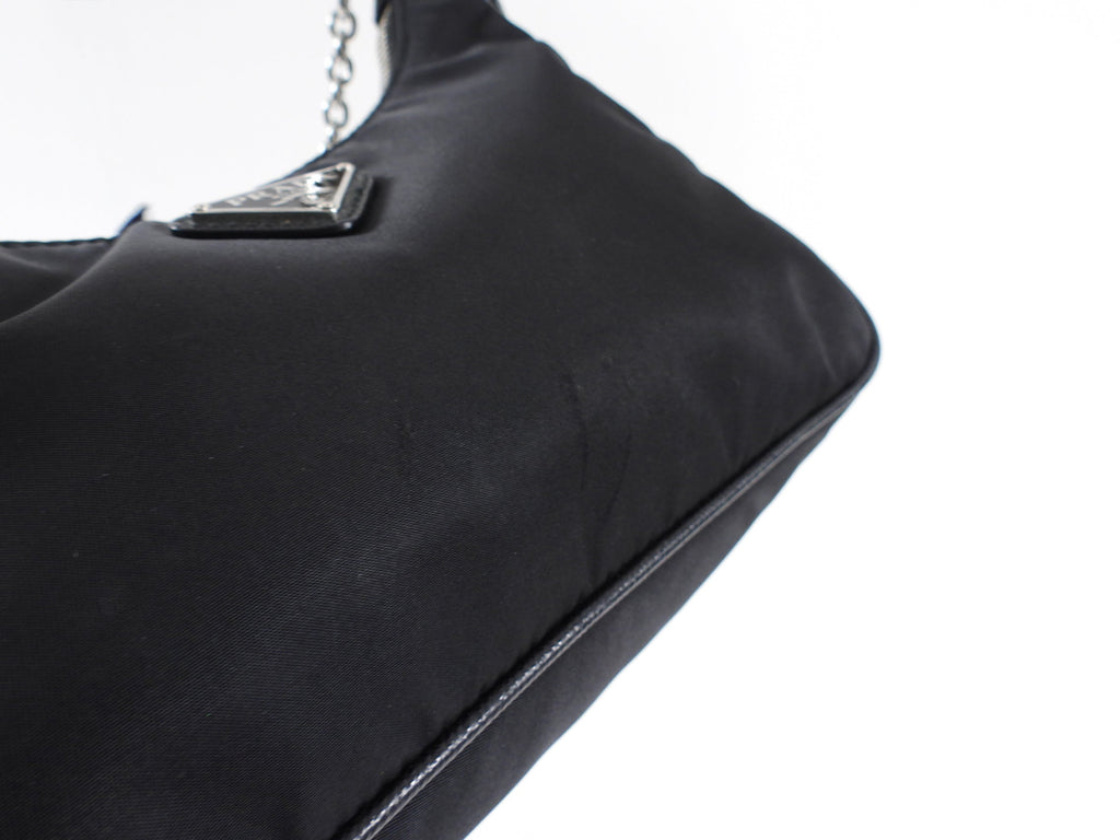 Prada Black Nylon Re-Edition 2005 Two-Way Shoulder Bag with Pouch