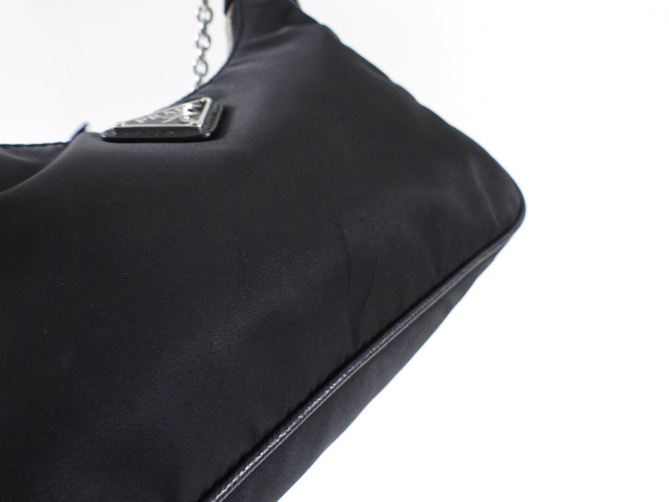 Prada Black Nylon Re-Edition 2005 Two-Way Shoulder Bag with Pouch