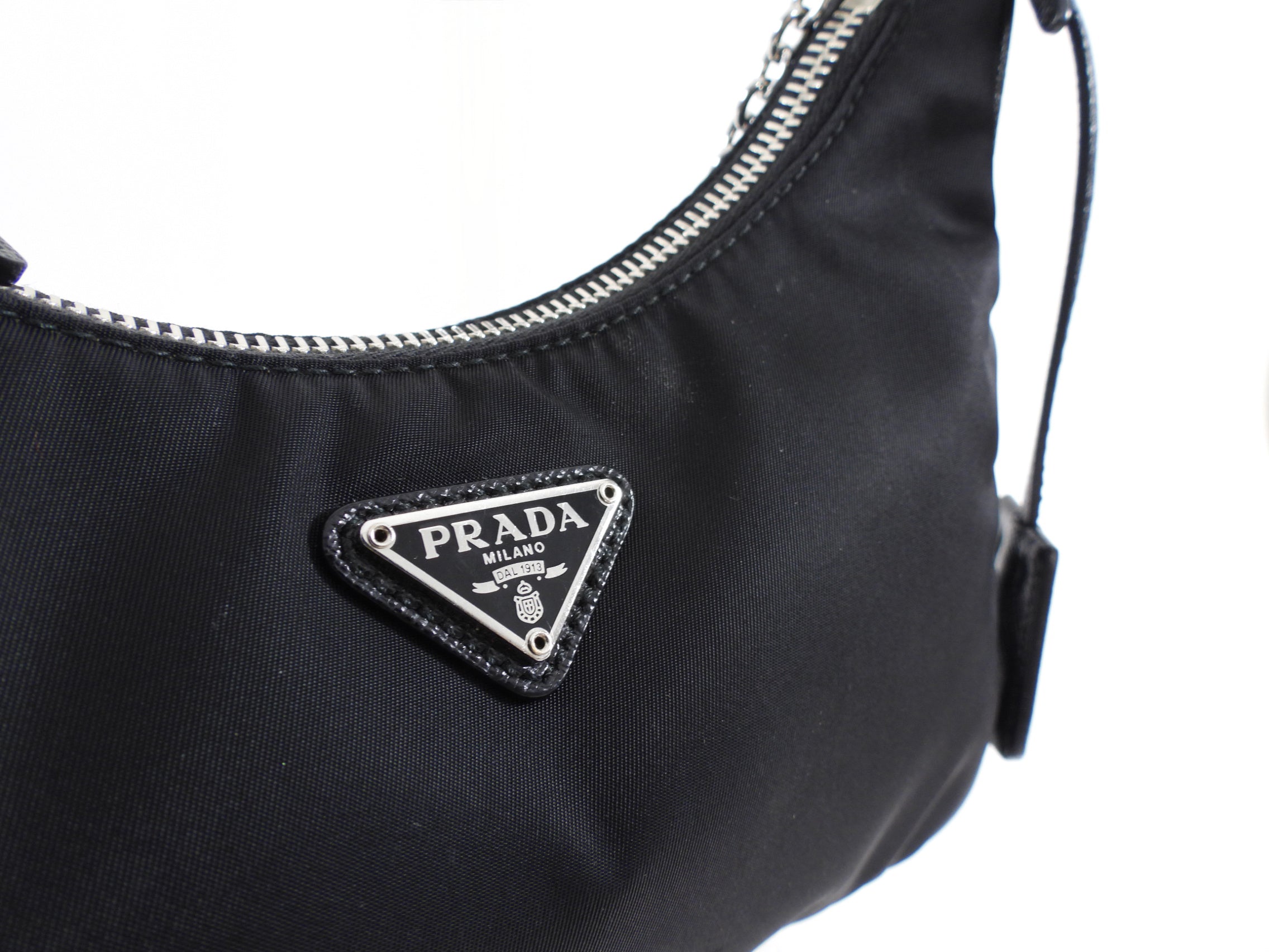 Prada Black Nylon Re-Edition 2005 Two-Way Shoulder Bag with Pouch