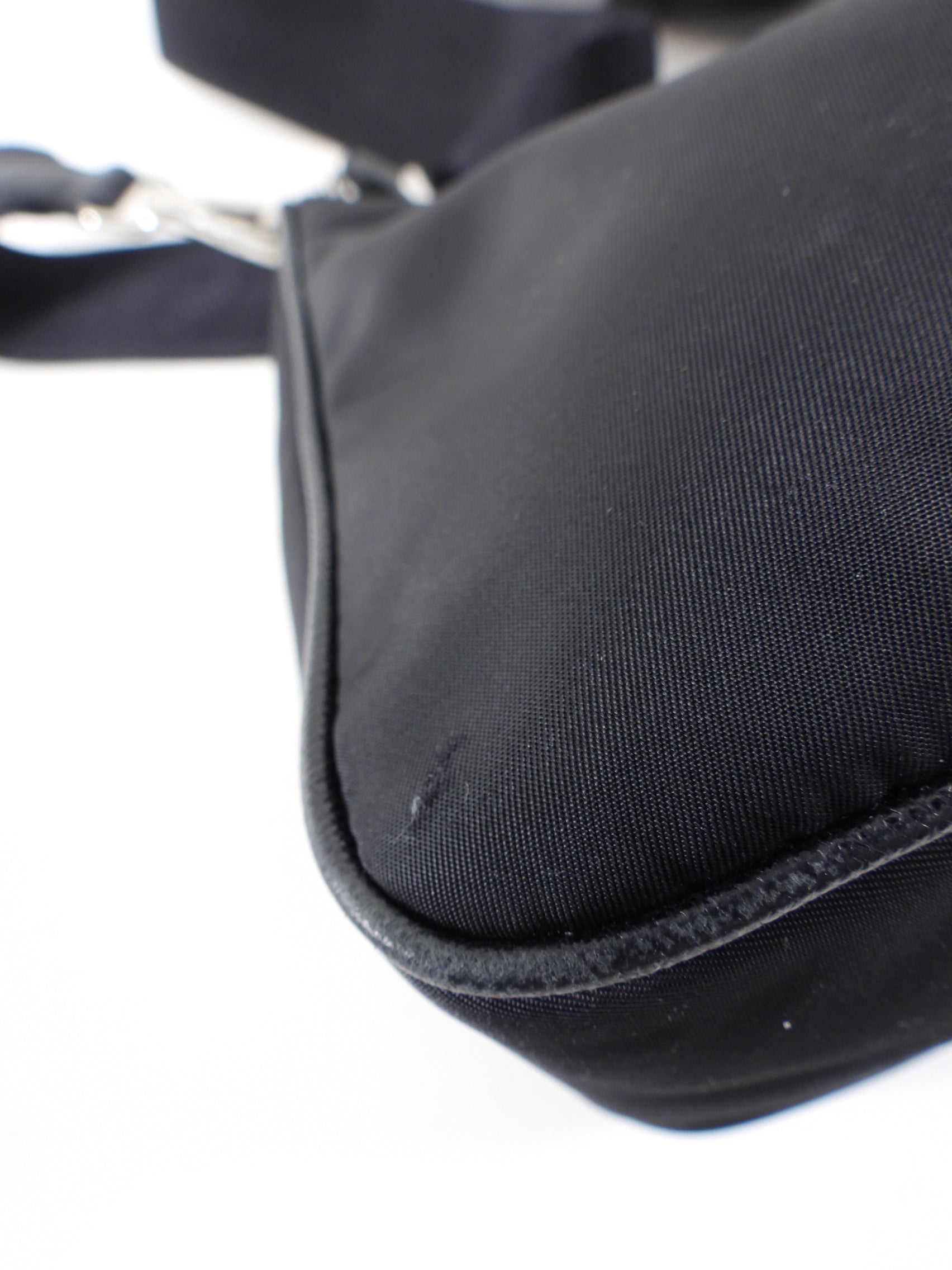Prada Black Nylon Re-Edition 2005 Two-Way Shoulder Bag with Pouch