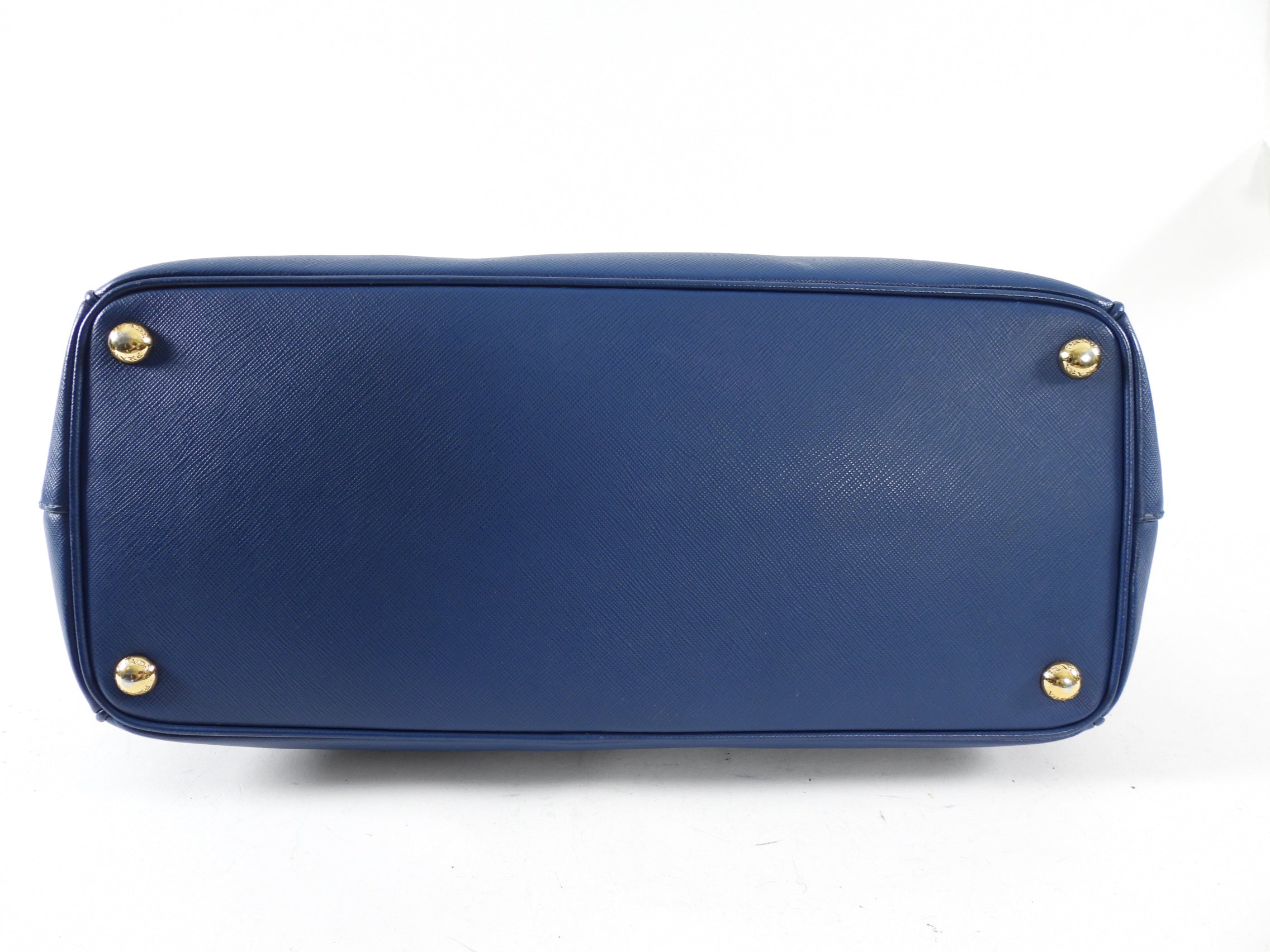 Prada Dark Blue Saffiano Leather Galleria Medium Double Zip Bag