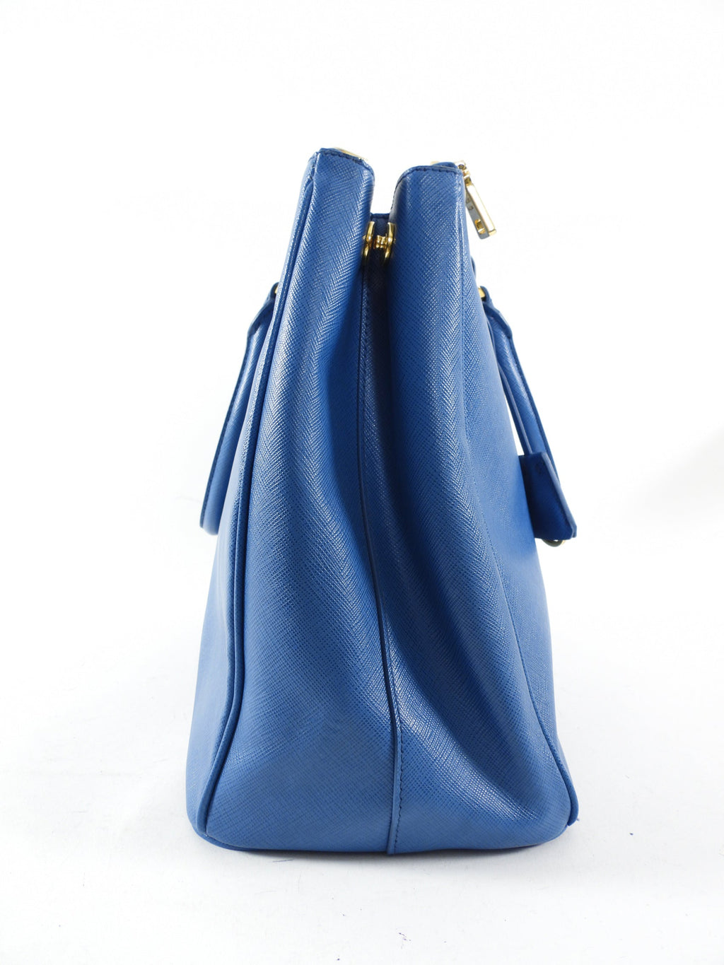 Prada Medium Blue Saffiano Leather Galleria Medium Double Zip Bag