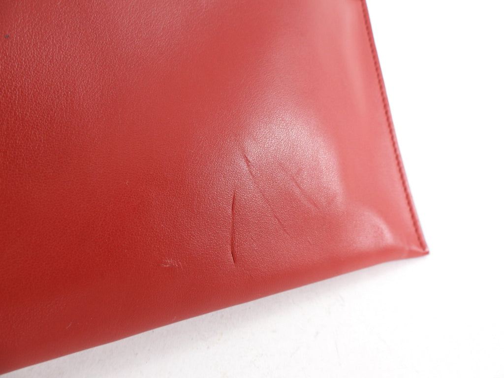 Prada Red and Black Stud Logo Elektra Wristlet Pouch Bag