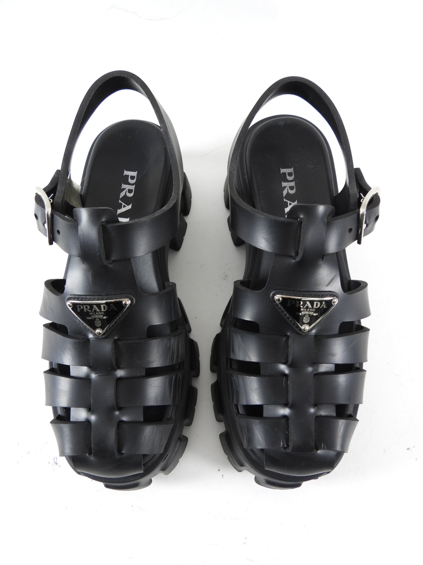 Prada Rubber Monolith Fisherman Sandals - 37