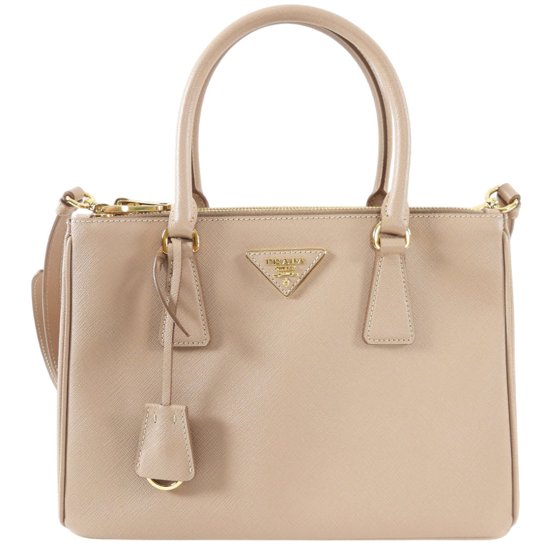 Prada Medium Beige Cammeo Saffiano Leather Galleria Tote Bag