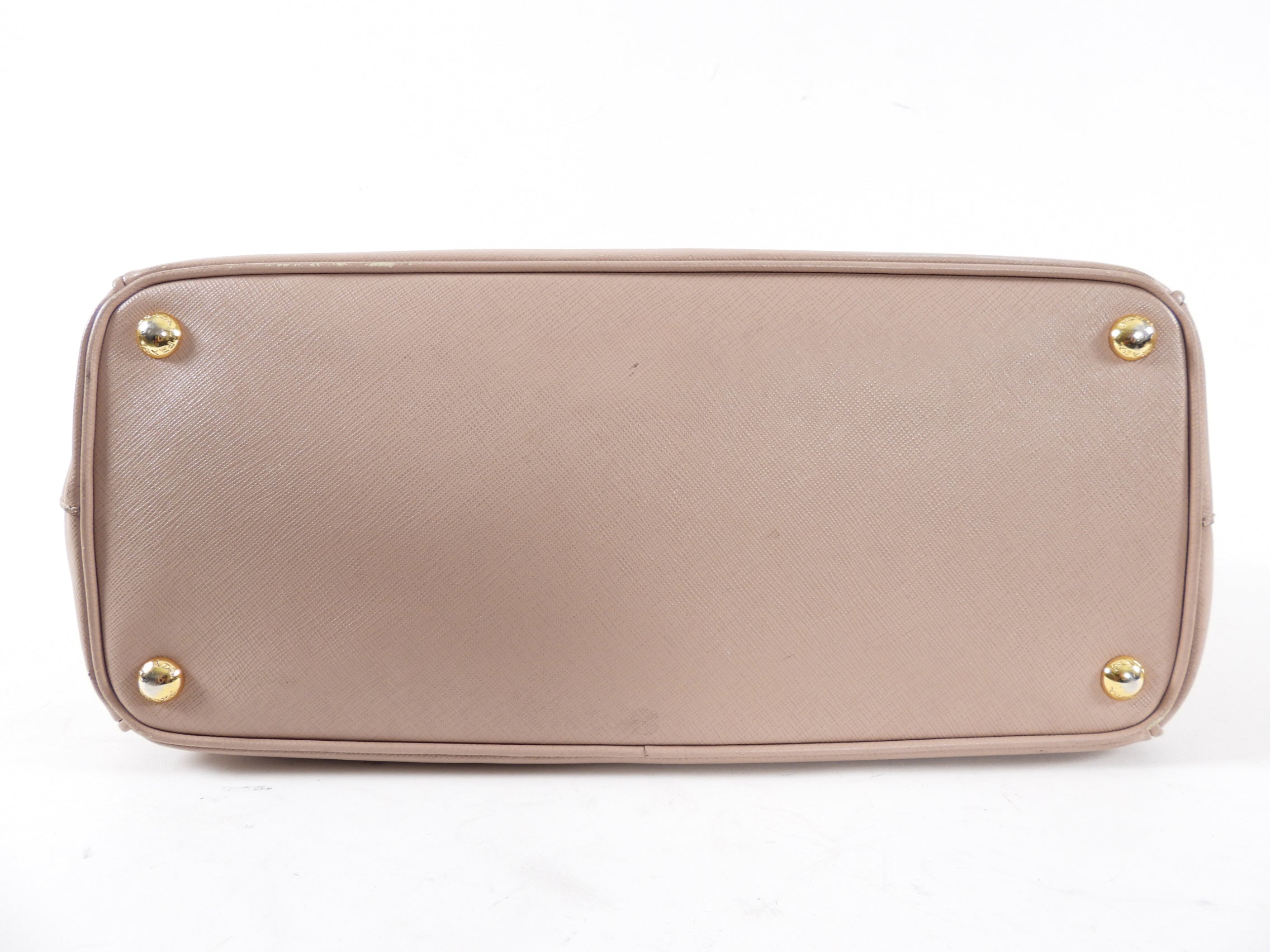 Prada Blush Pink Saffiano Leather Double Zip Galleria Tote Bag