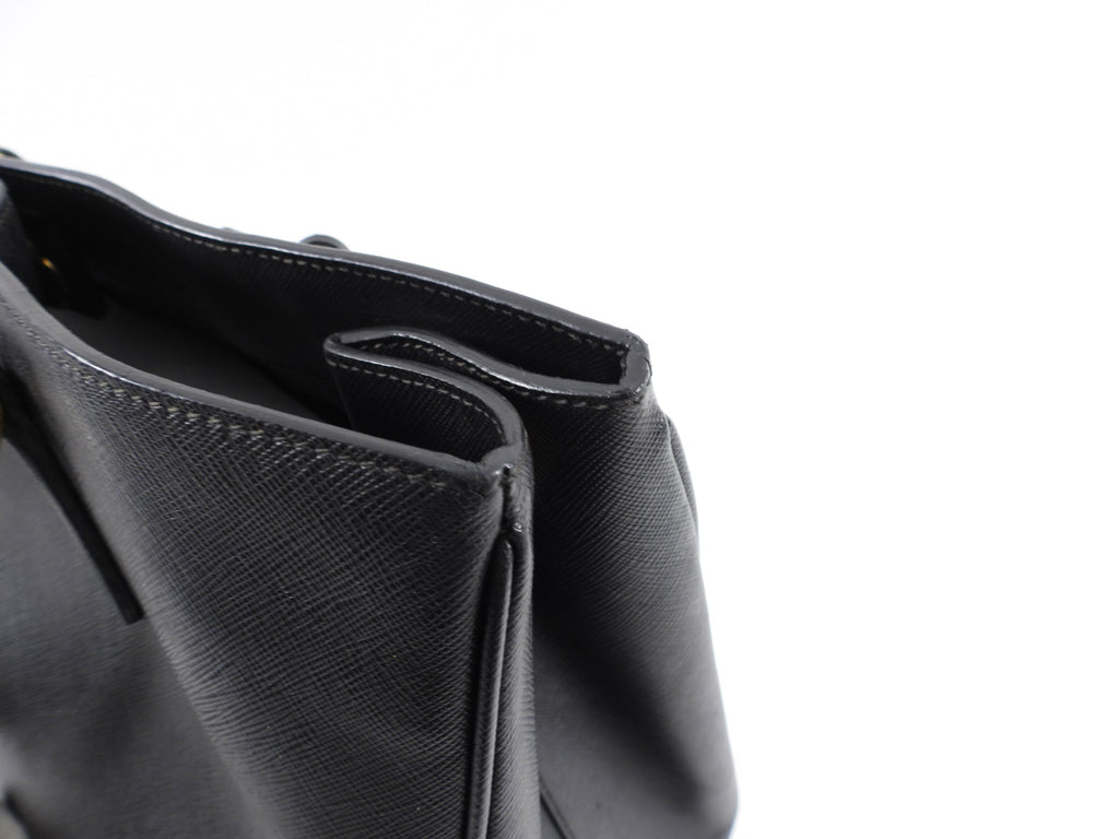 Prada Large Black Saffiano Leather Galleria Tote Bag
