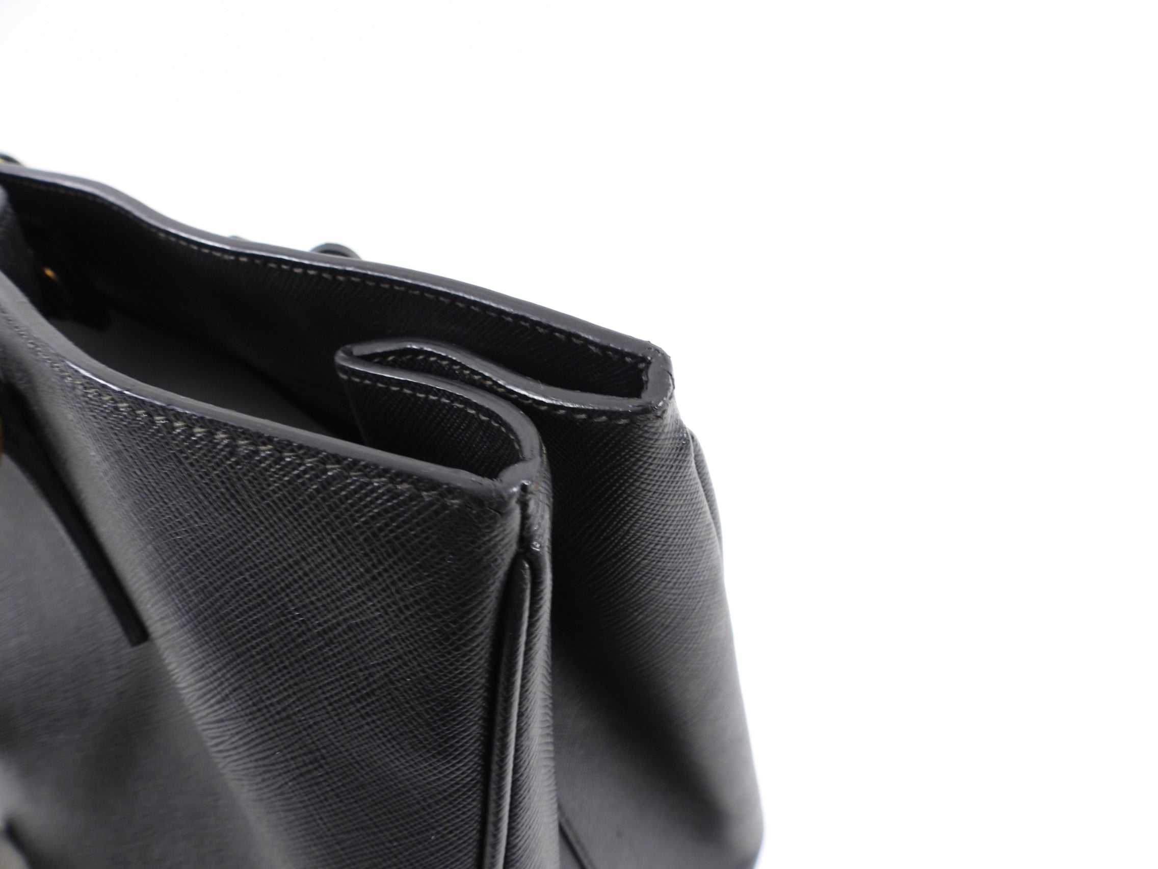 Prada Large Black Saffiano Leather Galleria Tote Bag