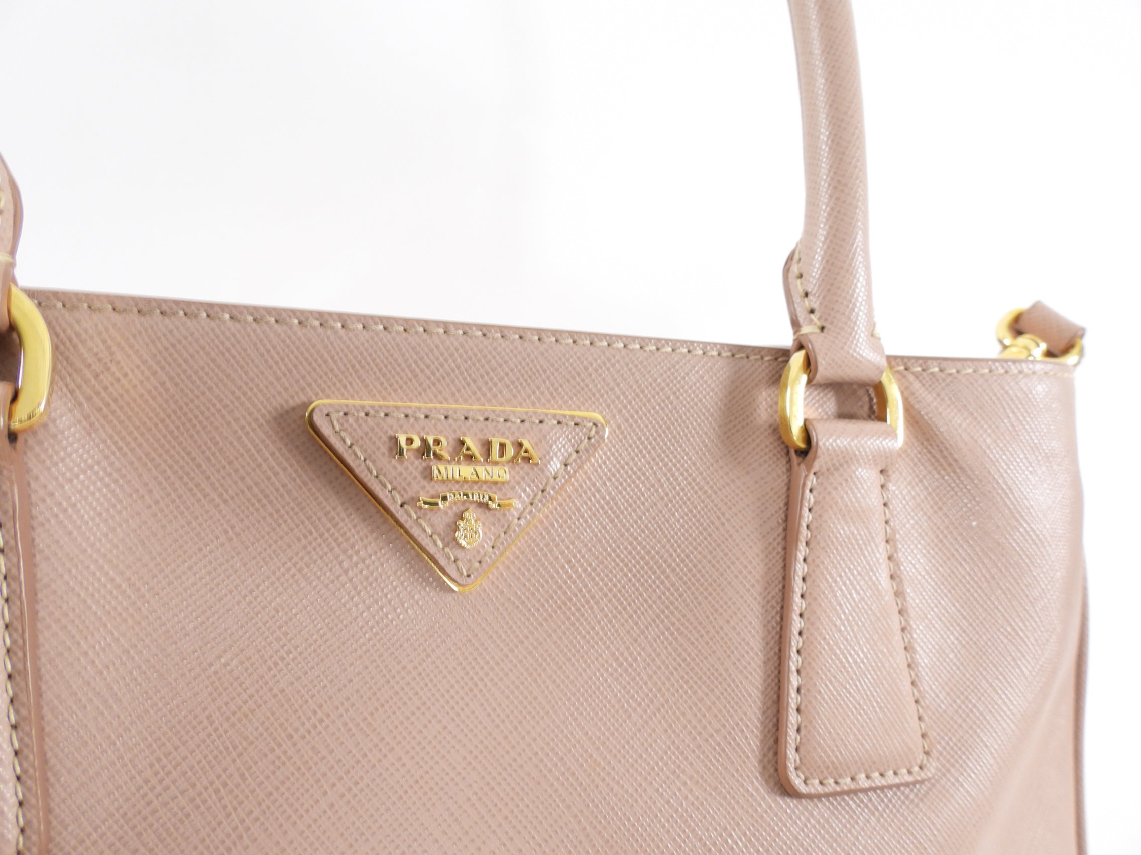 Prada Saffiano Leather Medium Nude Galleria Tote Bag