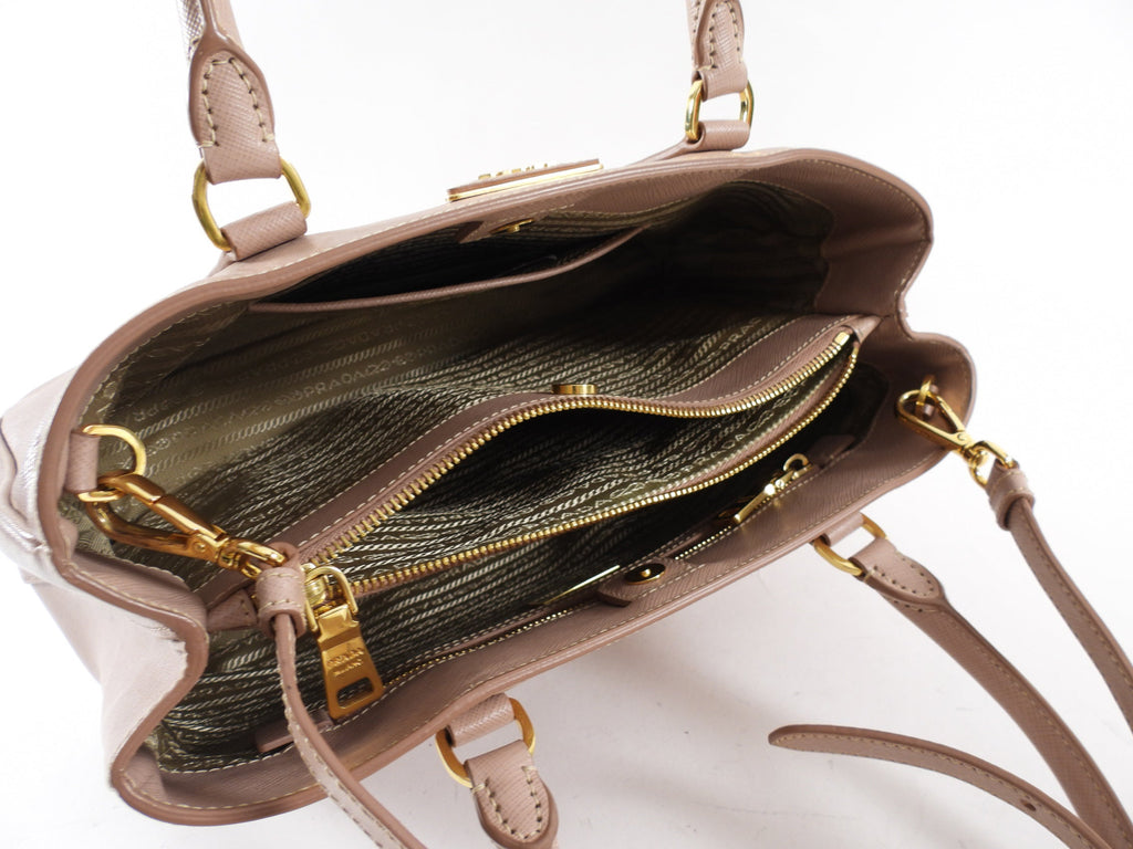 Prada Saffiano Leather Medium Nude Galleria Tote Bag