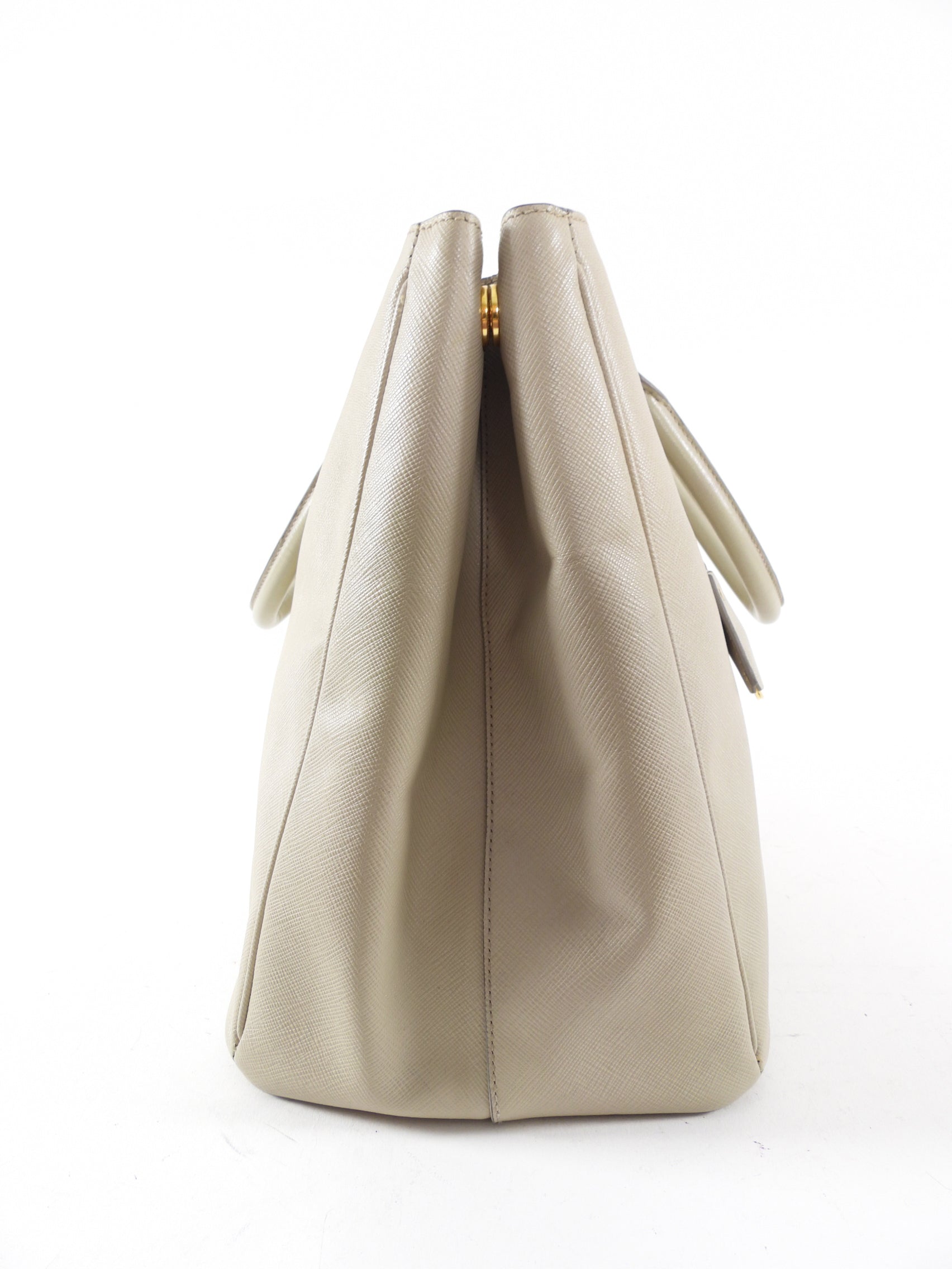 Prada Light Beige Large Saffiano Leather Tote Bag