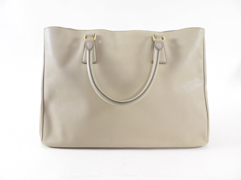 Prada Light Beige Large Saffiano Leather Tote Bag