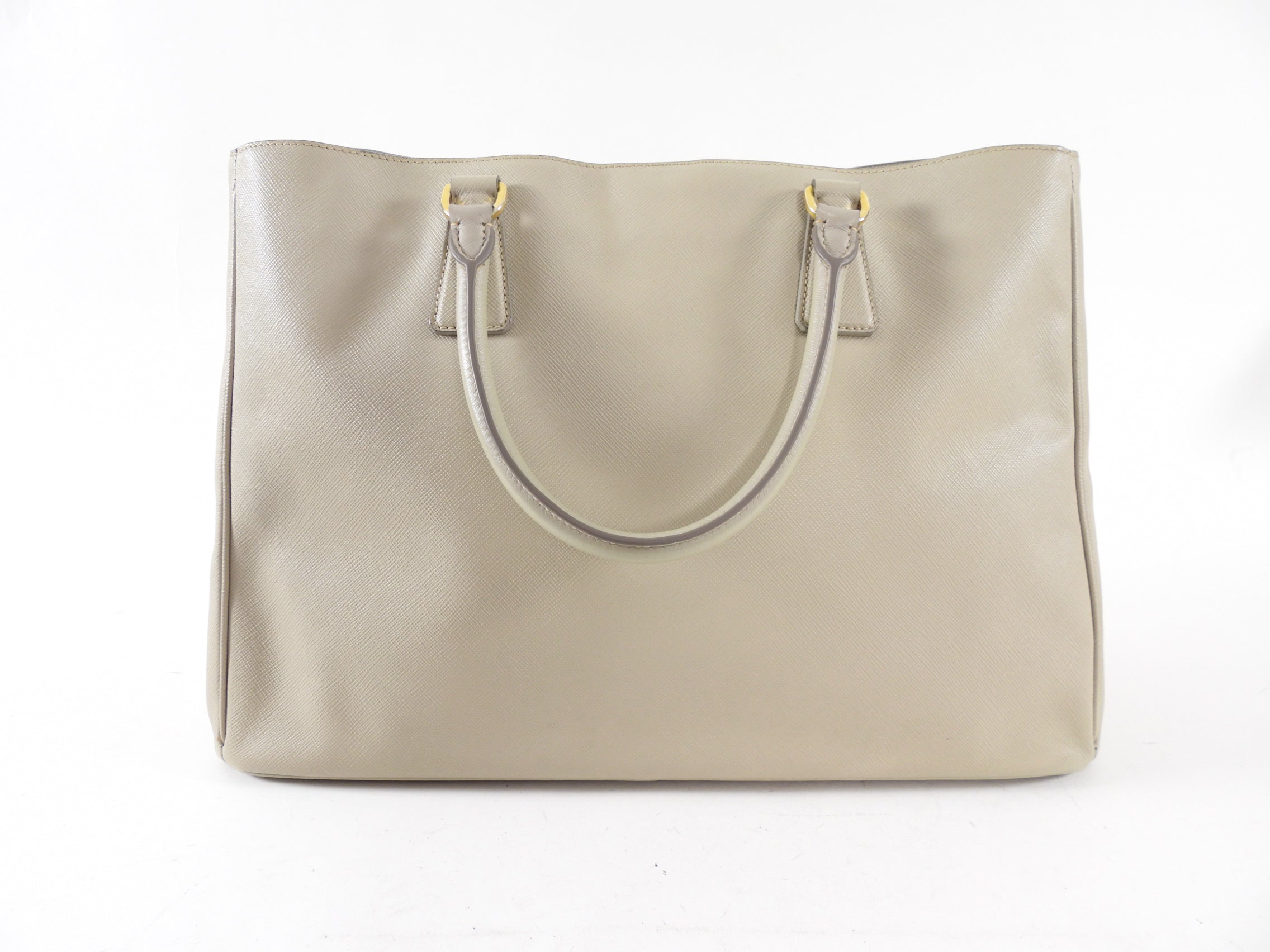 Prada Light Beige Large Saffiano Leather Tote Bag
