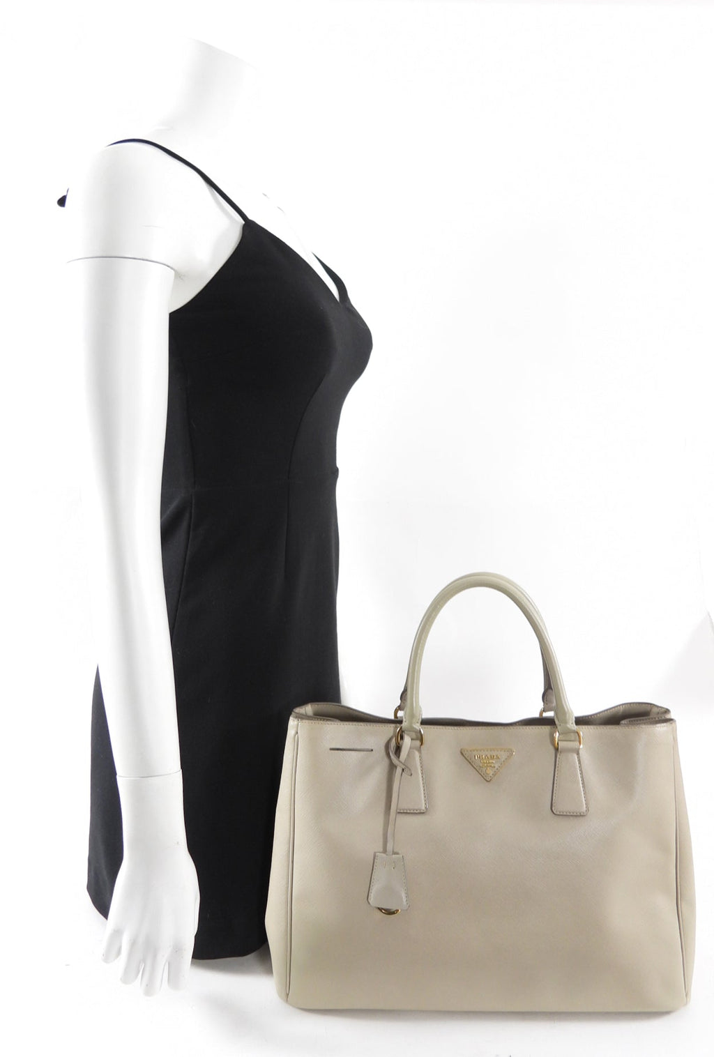 Prada Light Beige Large Saffiano Leather Tote Bag