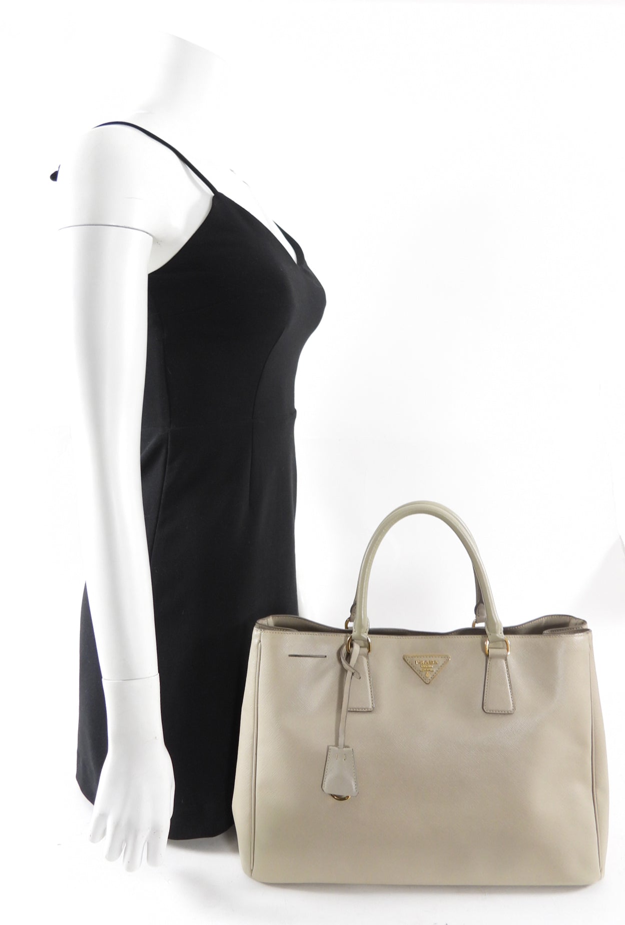 Prada Light Beige Large Saffiano Leather Tote Bag