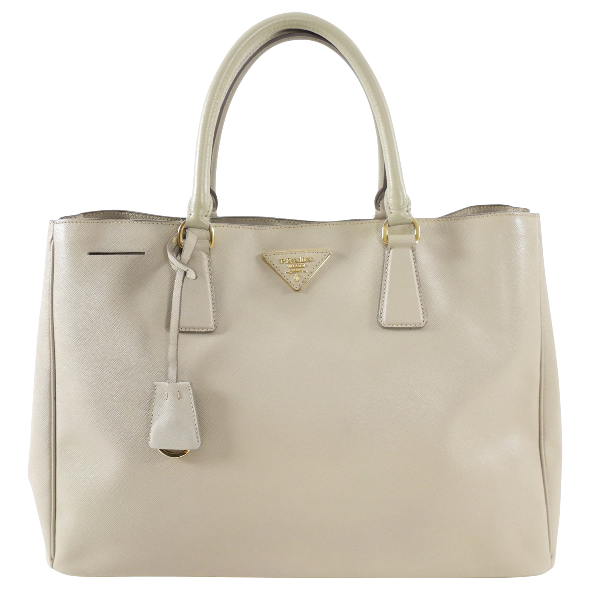 Prada Light Beige Saffiano Leather Large Galleria Tote Bag