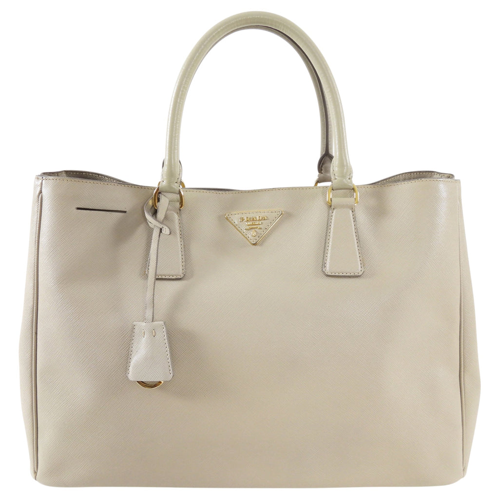 Prada Light Beige Large Saffiano Leather Tote Bag