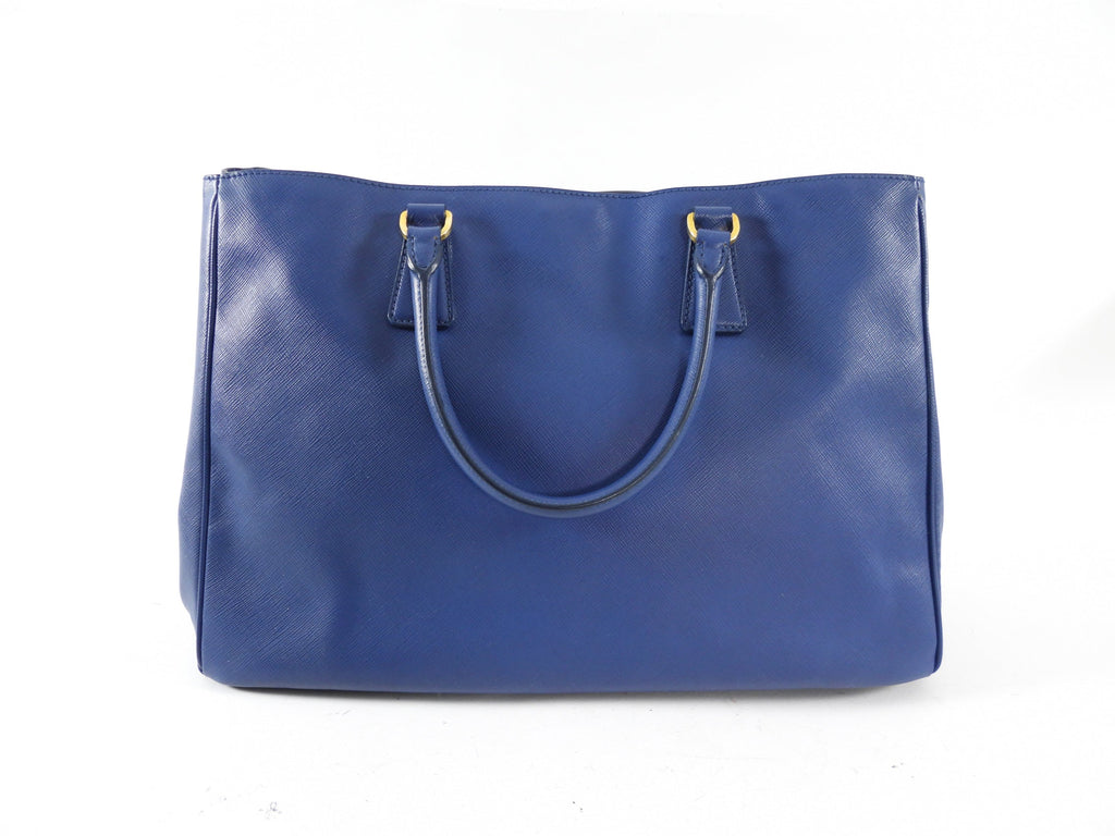 Prada Dark Blue Saffiano Leather Large Galleria Tote Bag