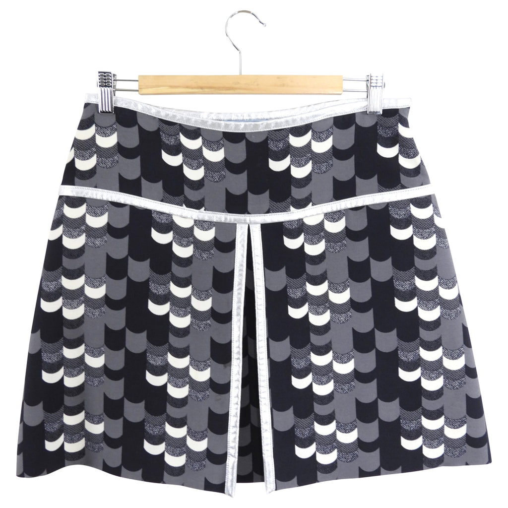 Prada Grey and Silver Geo Mod Mini Skirt - IT44 / 8 / M