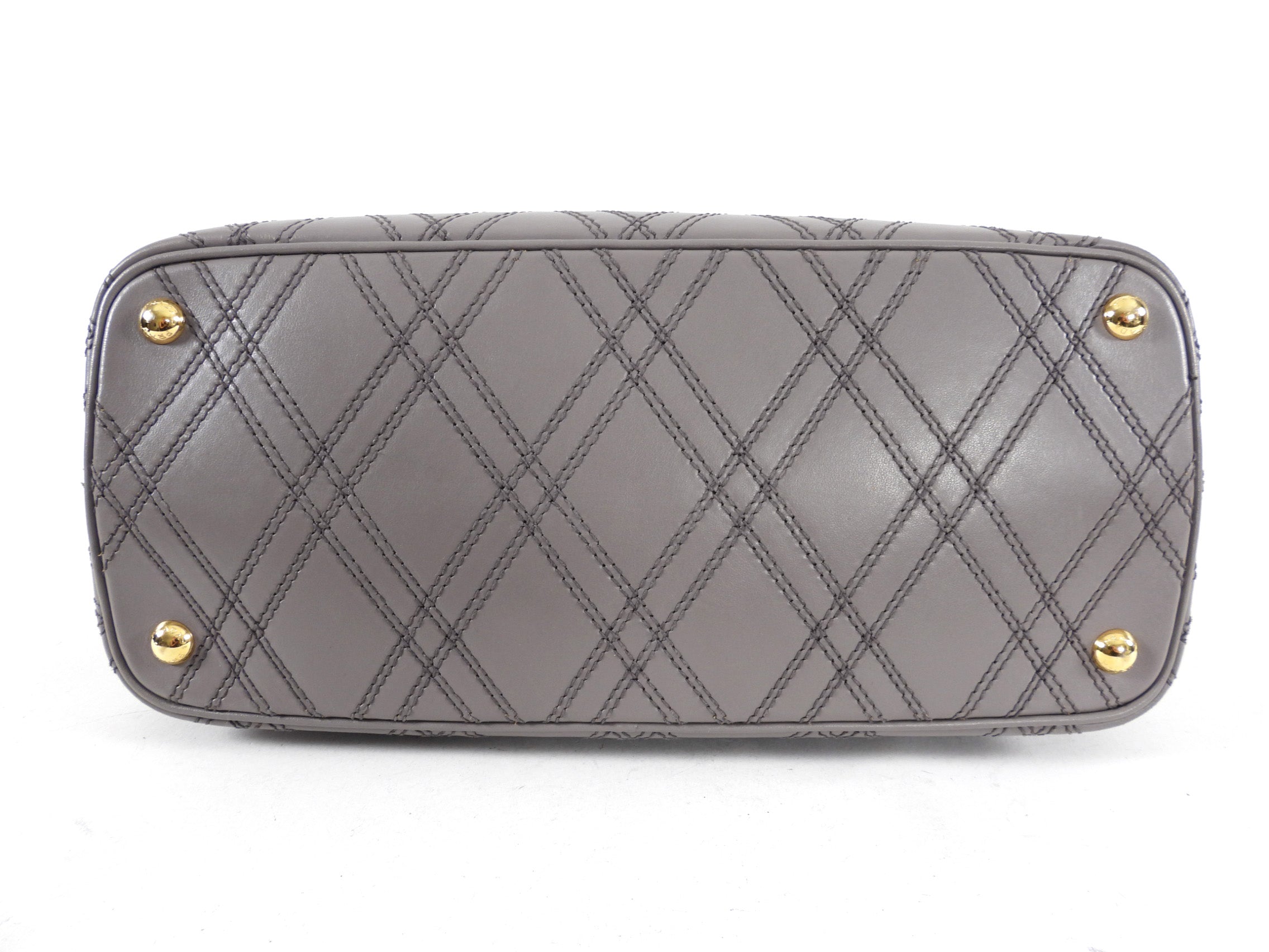 Prada Gray Argilla Diamond Quilt Two-Way Tote Bag