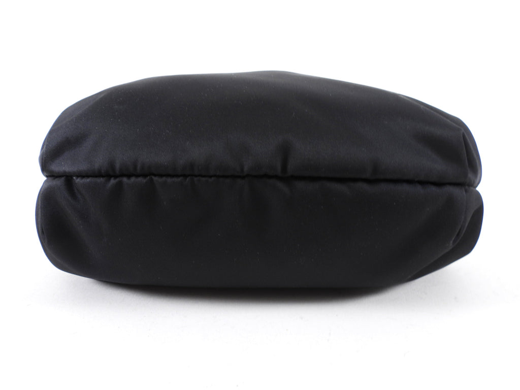 Prada Black Nylon Re-Edition 2006 Chain Hobo Bag