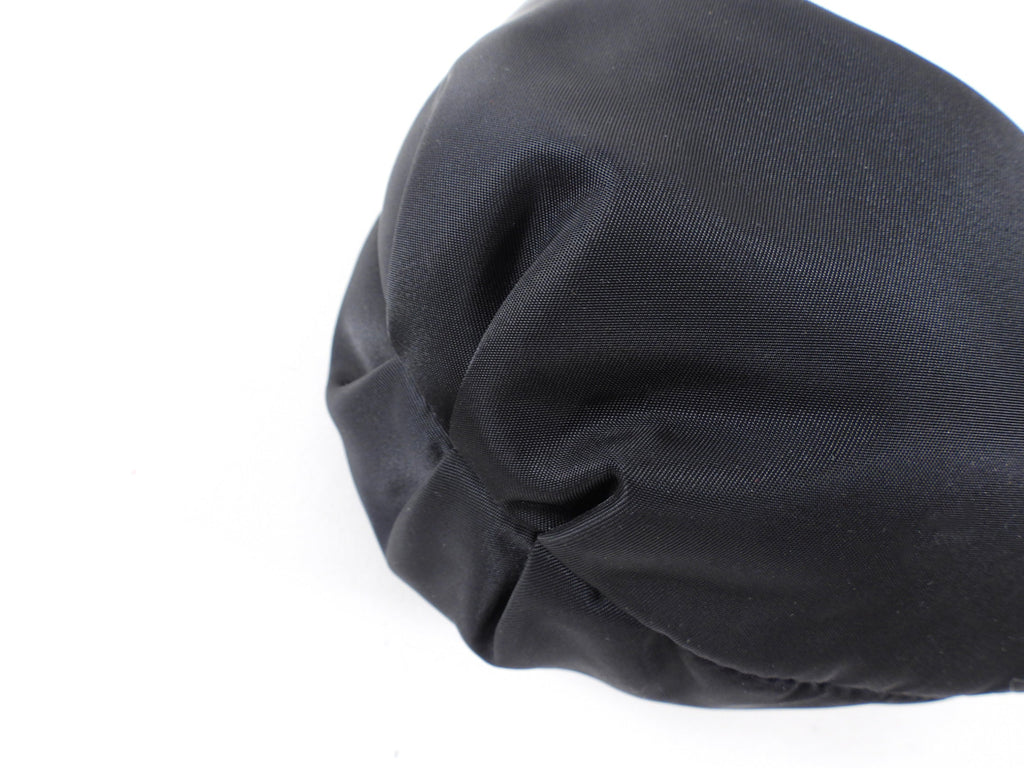Prada Black Nylon Re-Edition 2006 Chain Hobo Bag