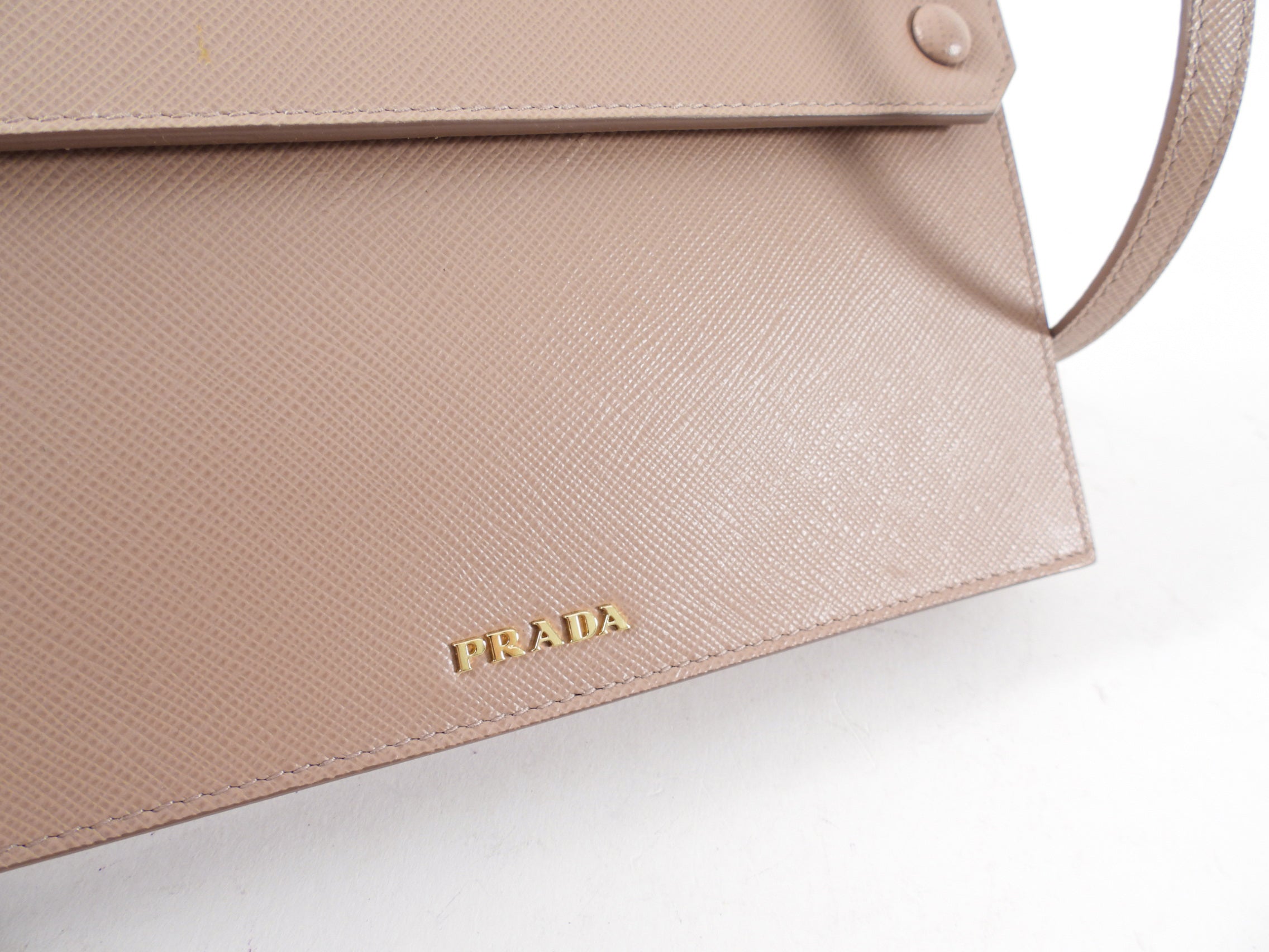 Prada Beige Saffiano Phone Case / Two-Way Crossbody Bag