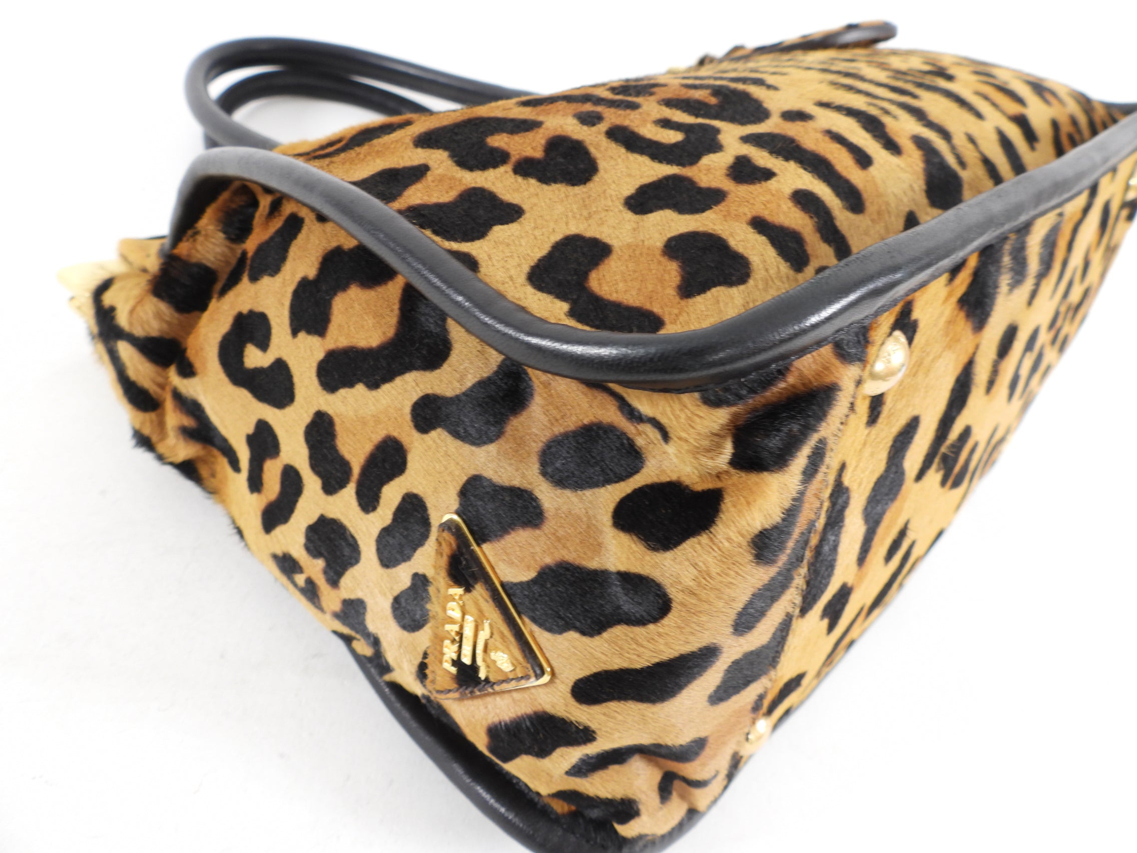 Prada Leopard Calf Borsa Cerniera Tote Bag