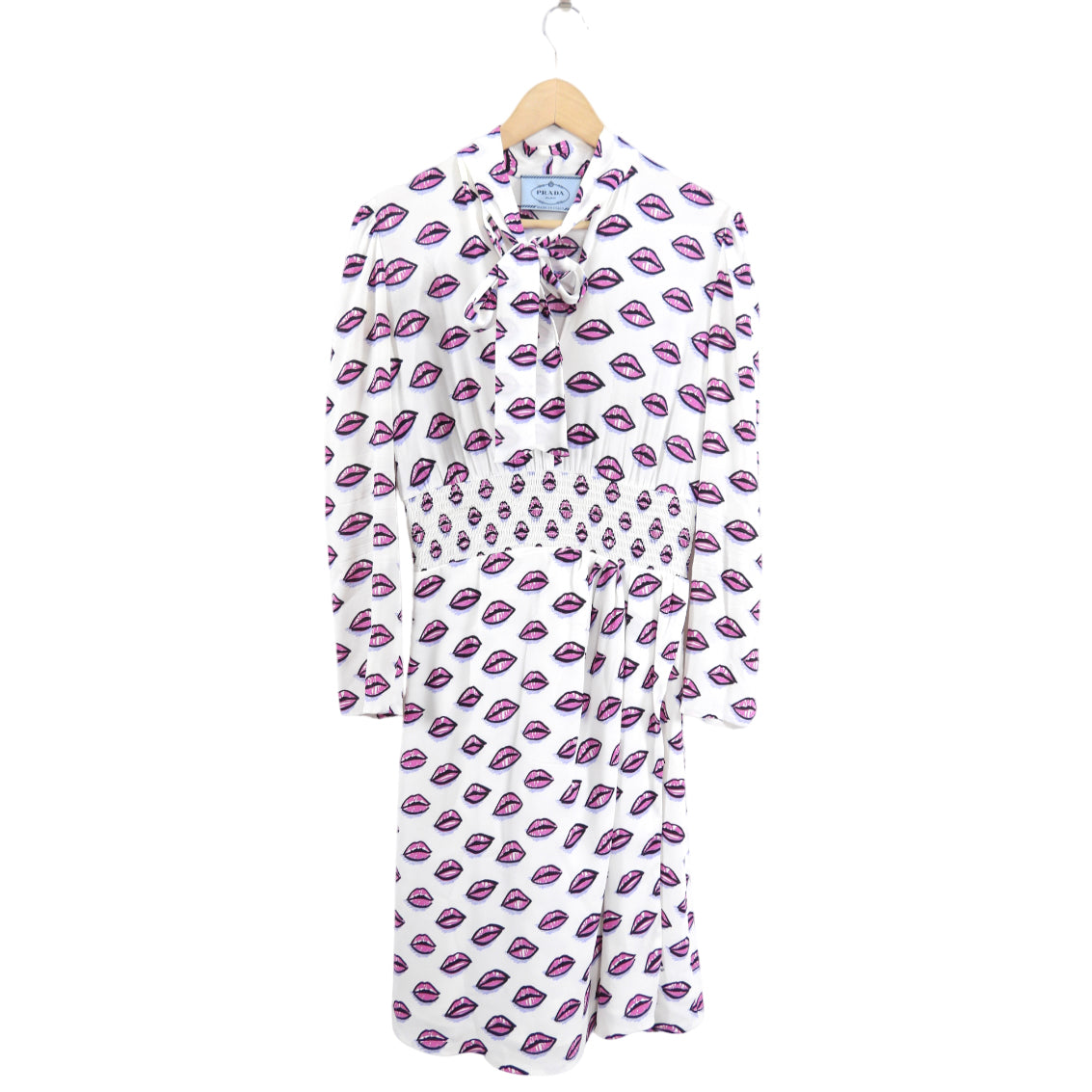 Prada Pink and White Lips Shirt Dress - 42 / 6