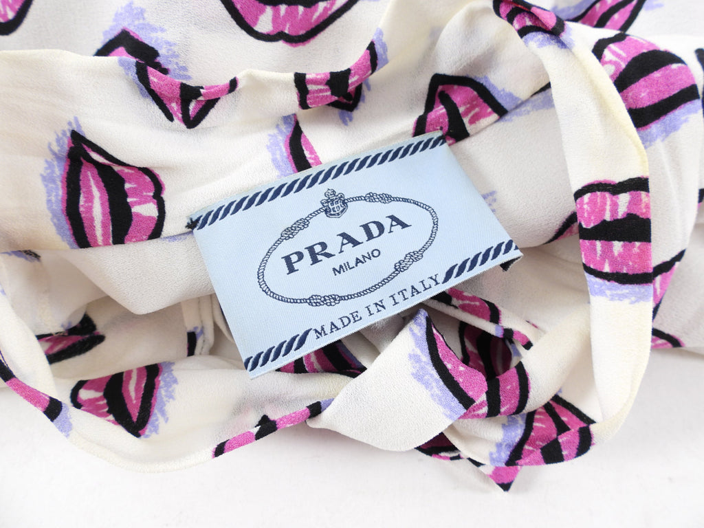 Prada Pink and White Lips Shirt Dress - 42 / 6