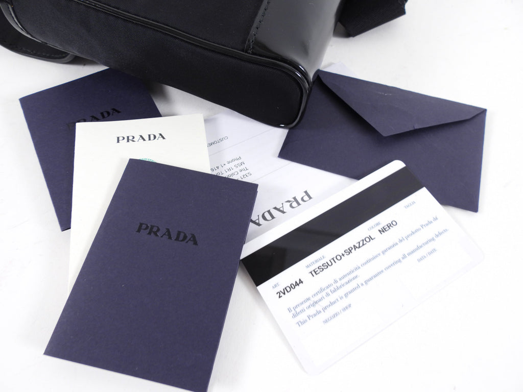 Prada 2023 Black Nylon and Leather Small Crossbody Bag