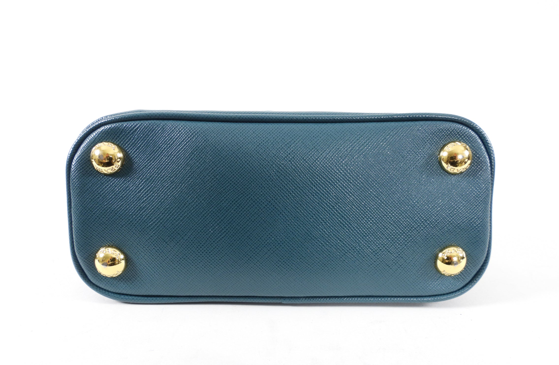 Prada Mini Promenade Teal Saffiano Leather Crossbody Bag