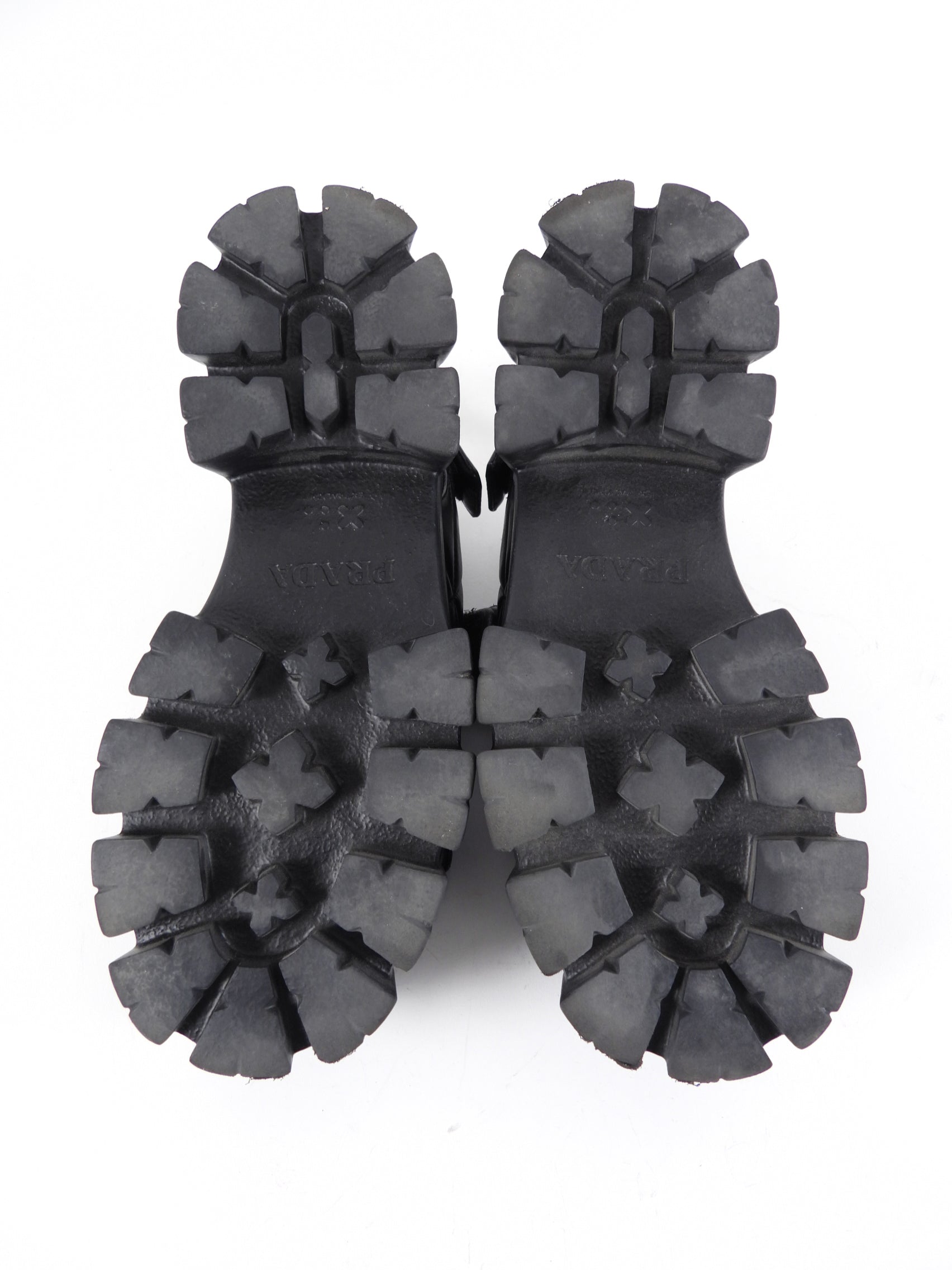 Prada Quilted Leather Monolith Platform Sandals - 38