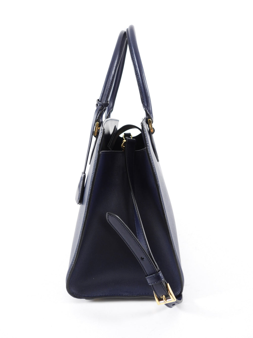 Prada Navy Saffiano Medium Two Way Bag