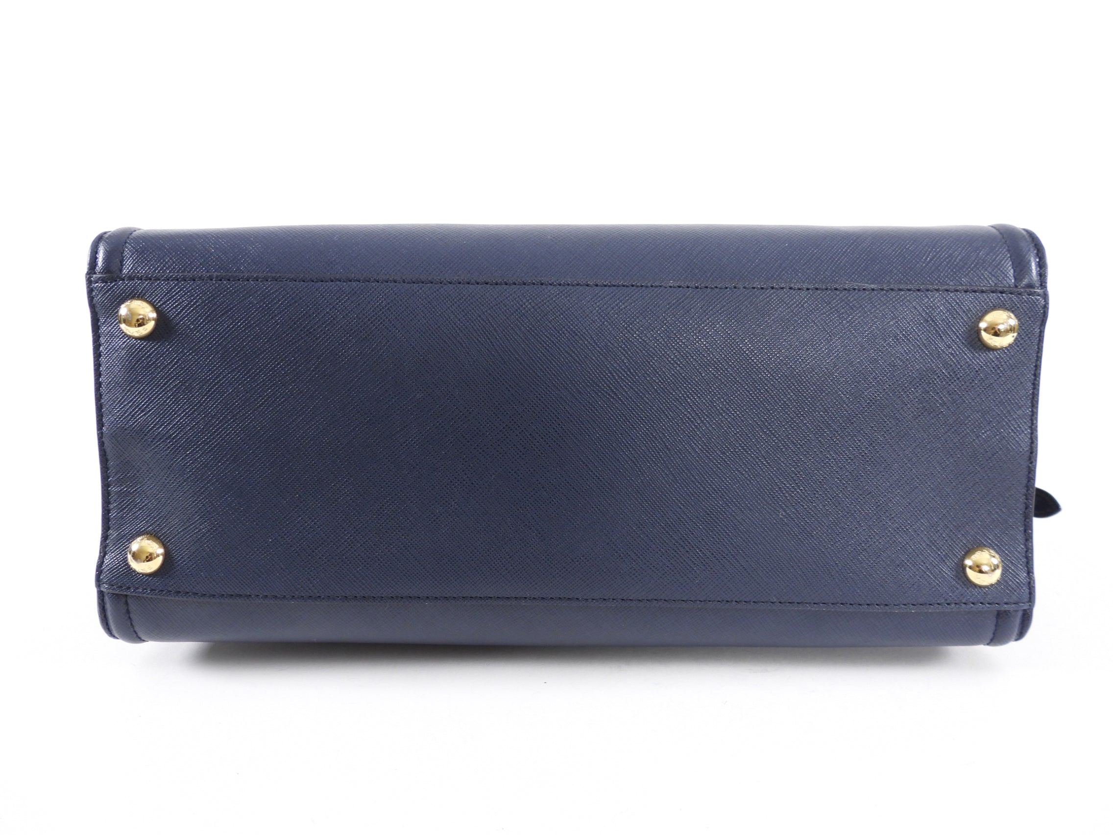 Prada Navy Saffiano Medium Two Way Bag