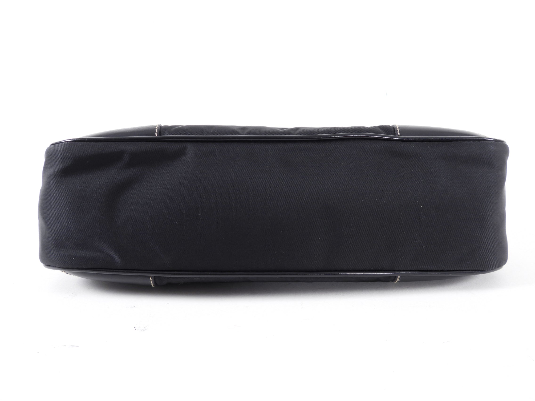 Prada Black Tessuto Nylon Small Baguette Shoulder Bag