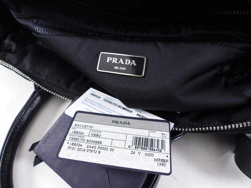 Prada Black Nylon Quilted Bomber Bag