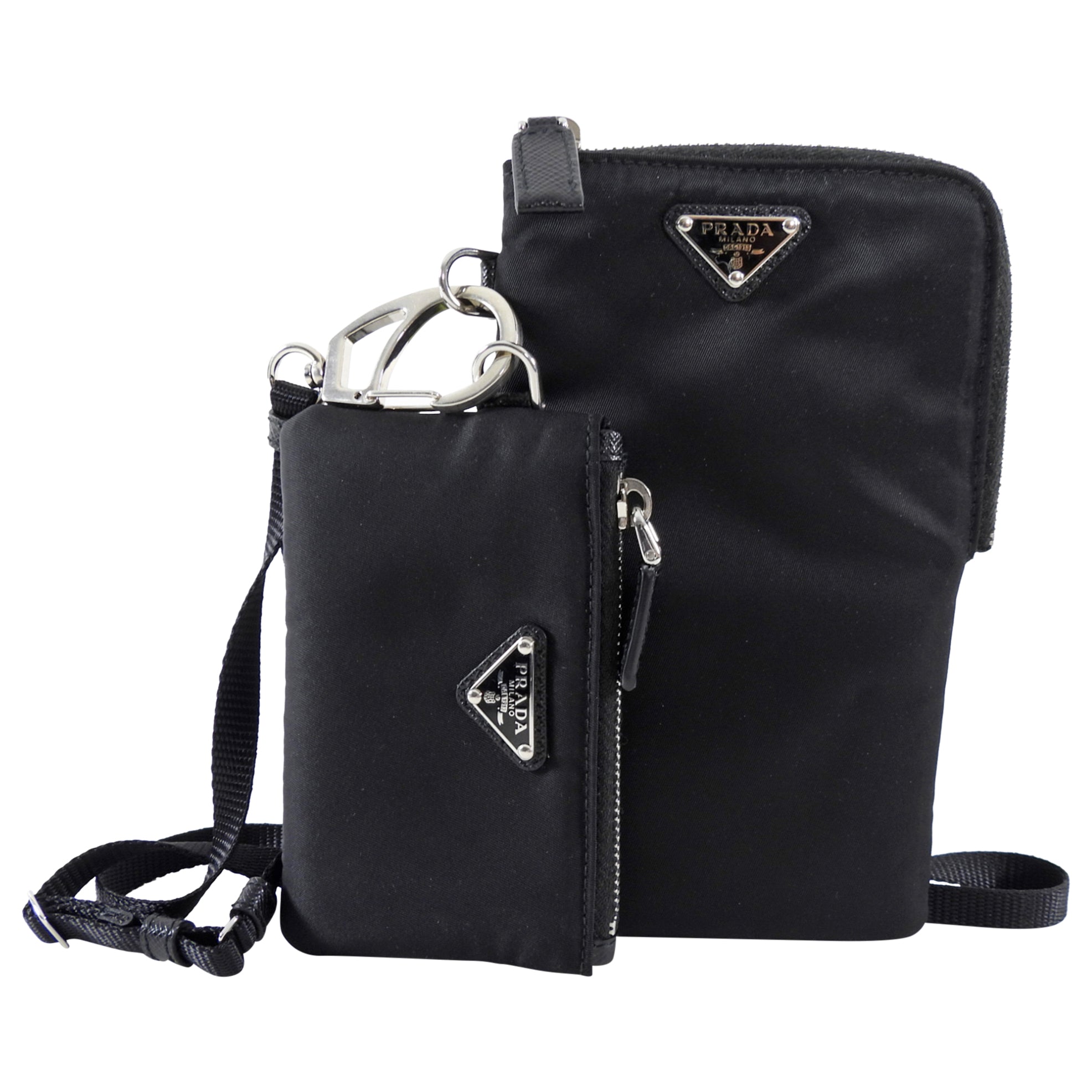 Prada Nylon Double ReNylon Pouch on Lanyard