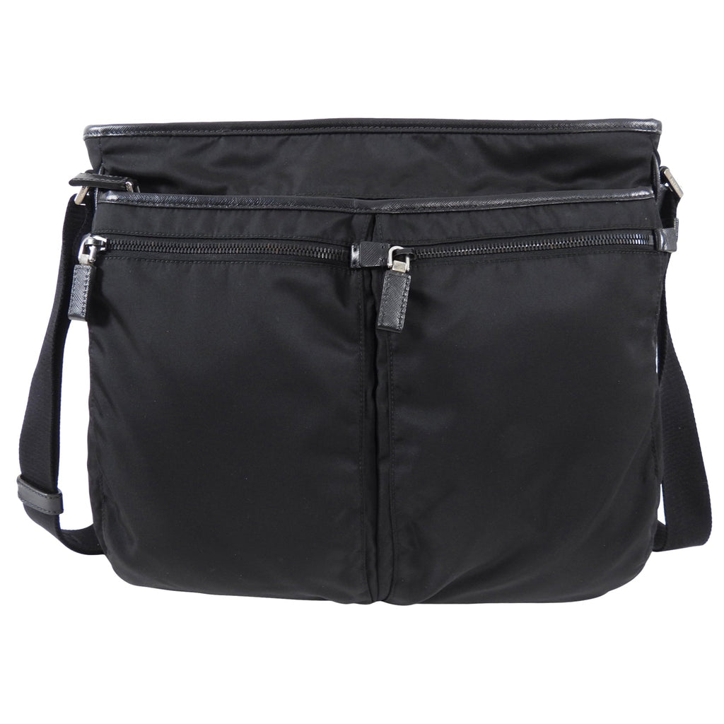 Prada Black Nylon Tessuto Messenger Bag