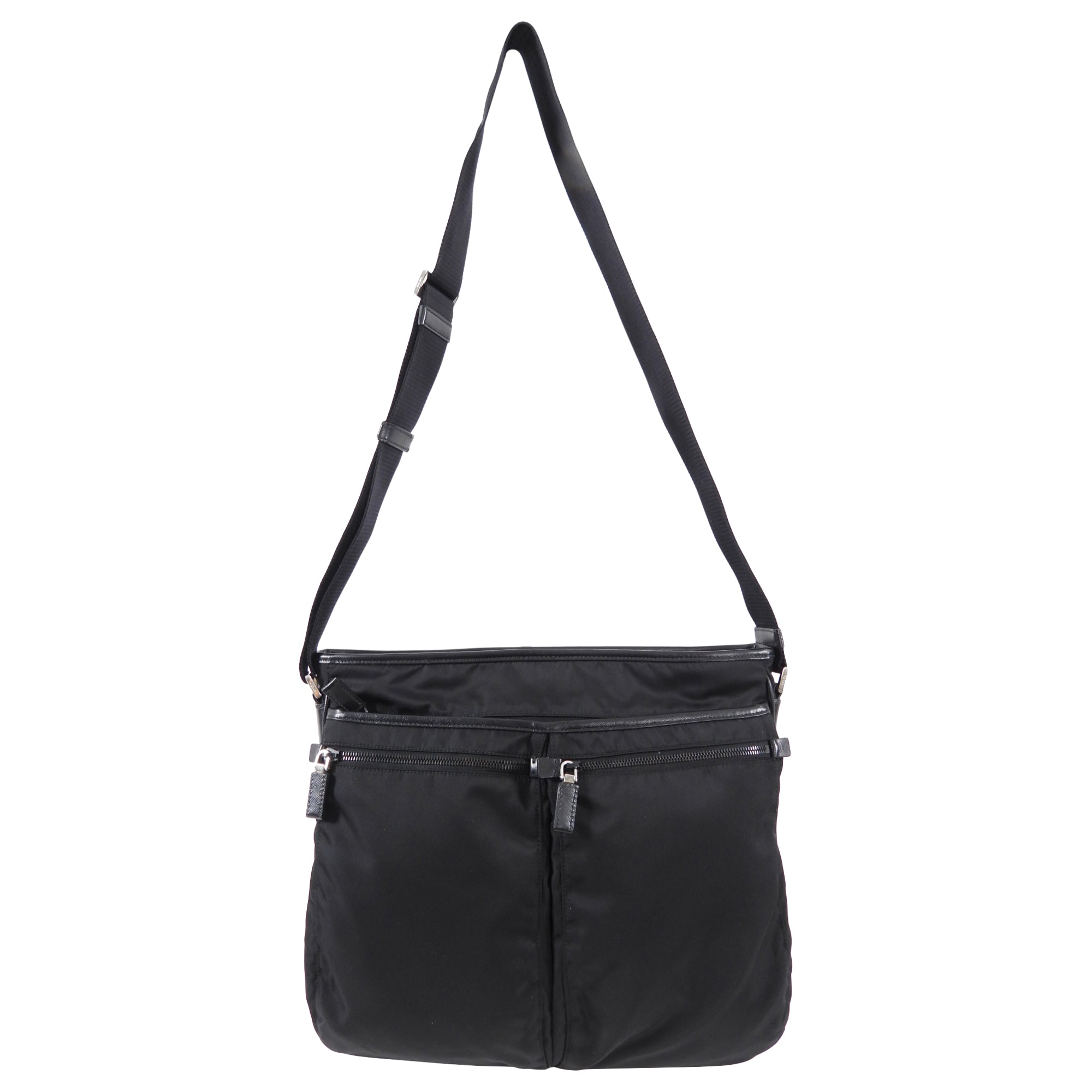 Prada Black Nylon Tessuto Messenger Bag