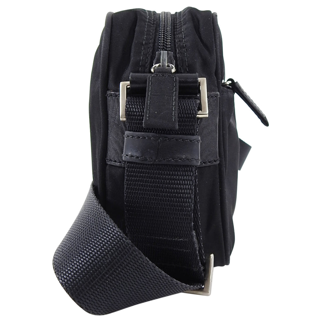 Prada Vintage Black Tessuto Nylon Messenger Bag