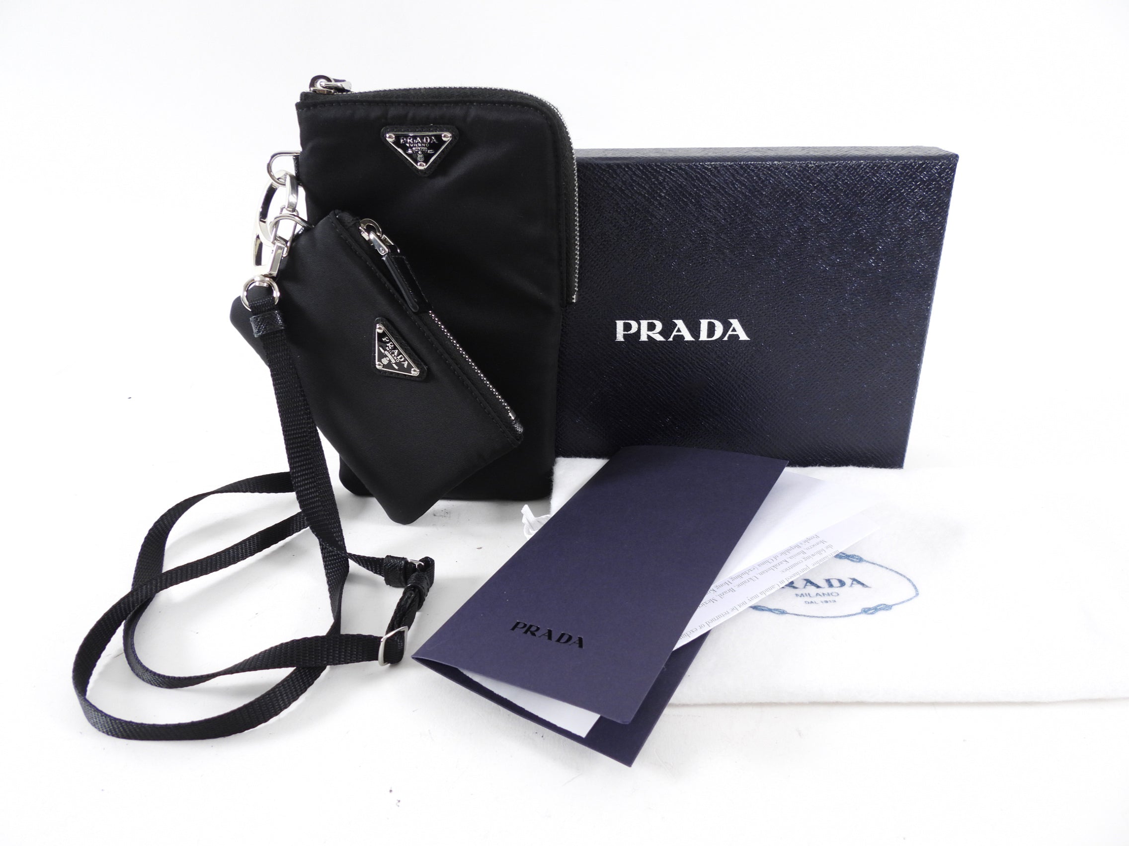 Prada Nylon Double ReNylon Pouch on Lanyard