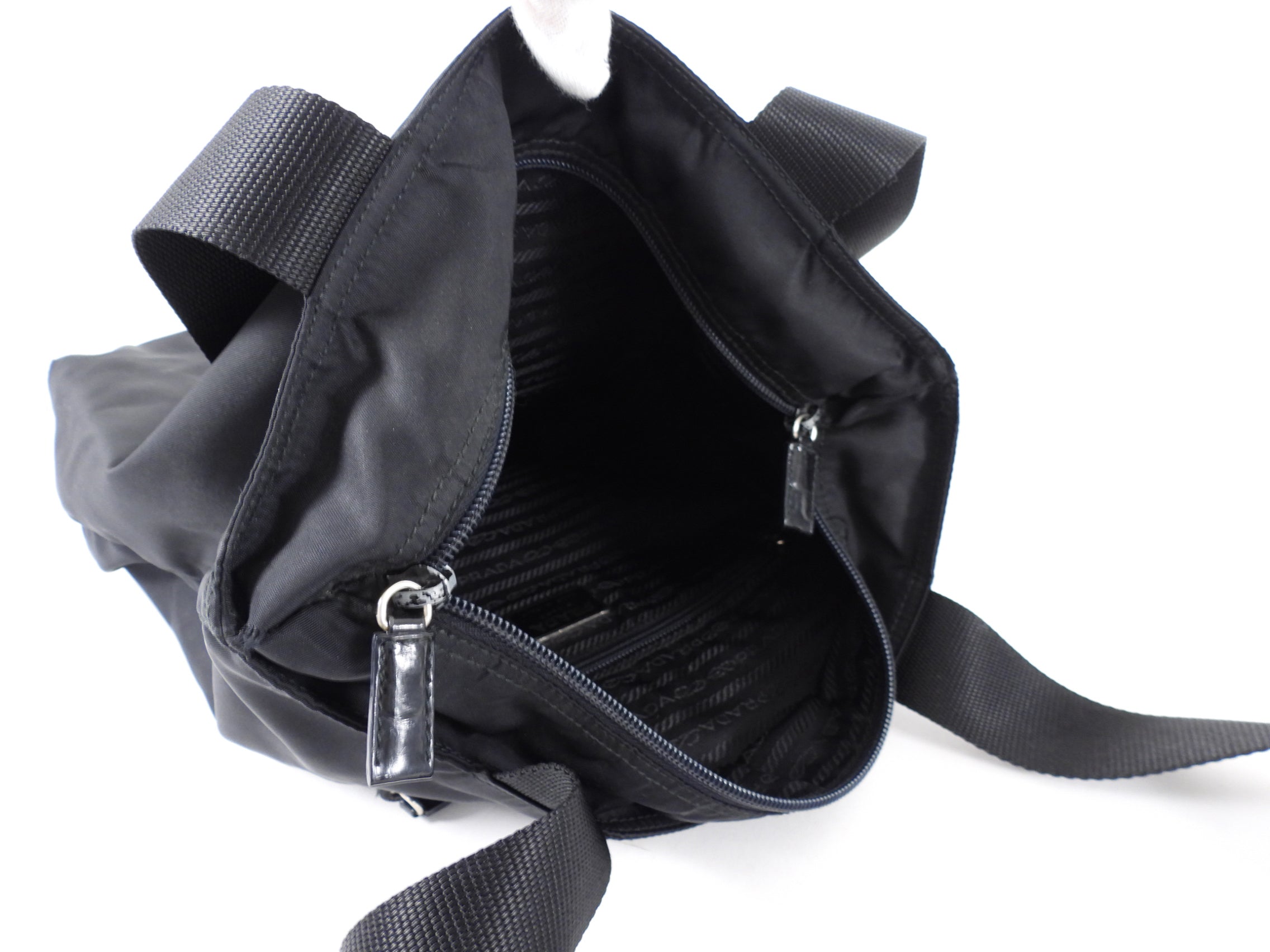 Prada Black Nylon Tessuto Vintage Small Tote Bag