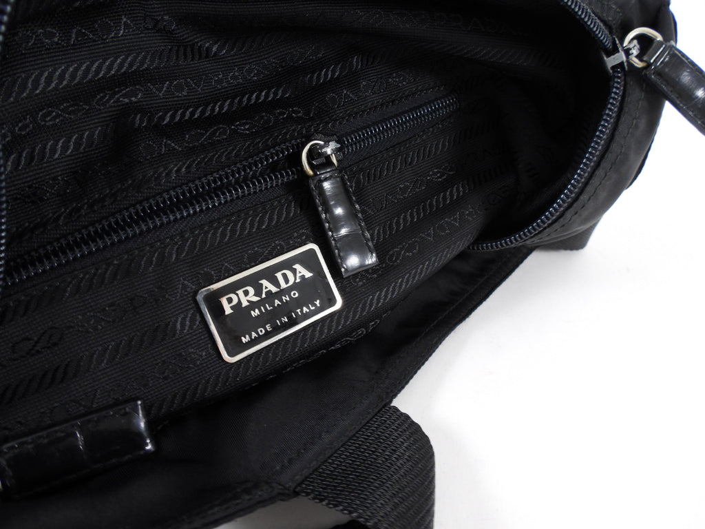 Prada Black Nylon Tessuto Vintage Small Tote Bag