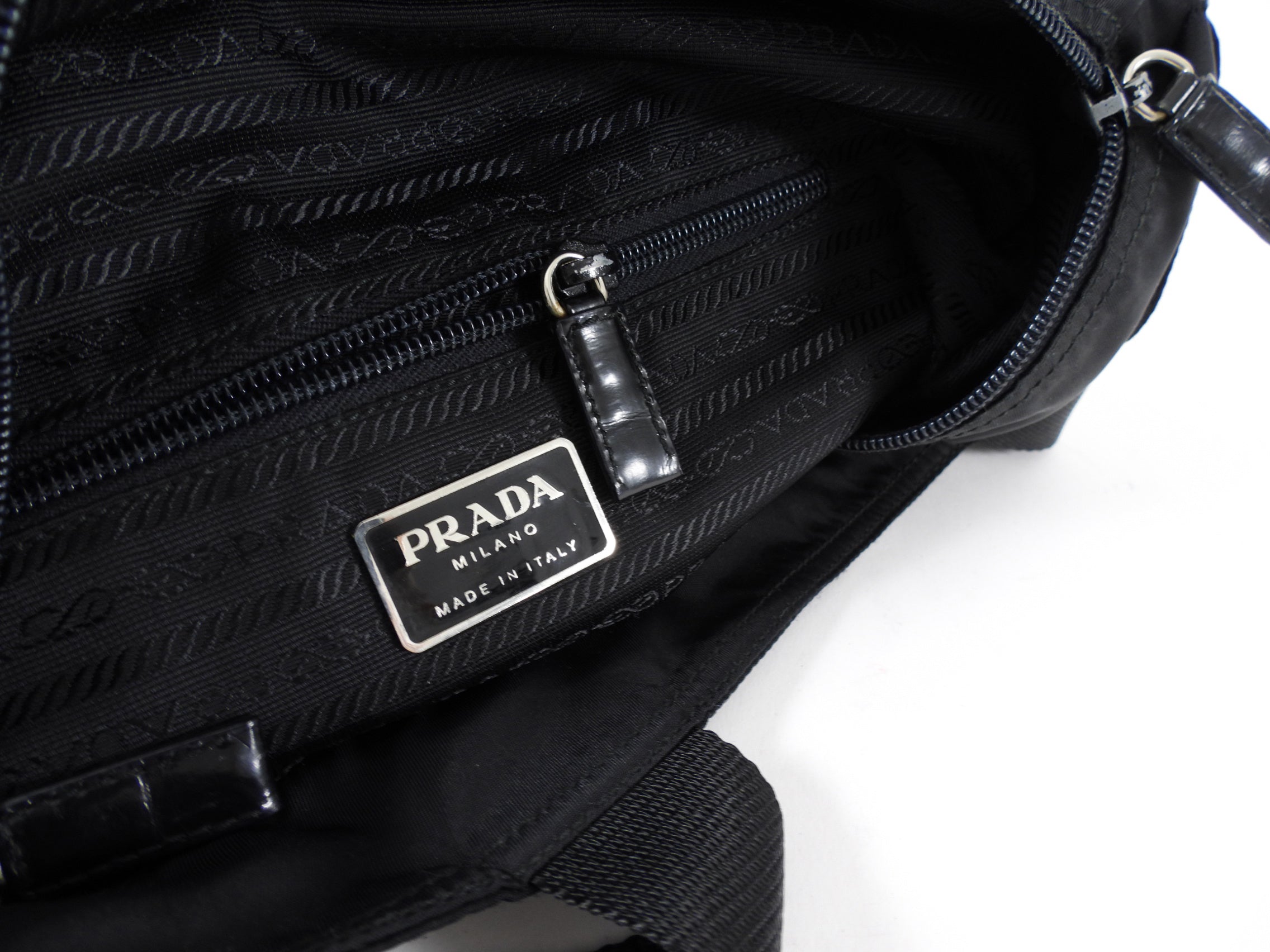 Prada Black Nylon Tessuto Vintage Small Tote Bag