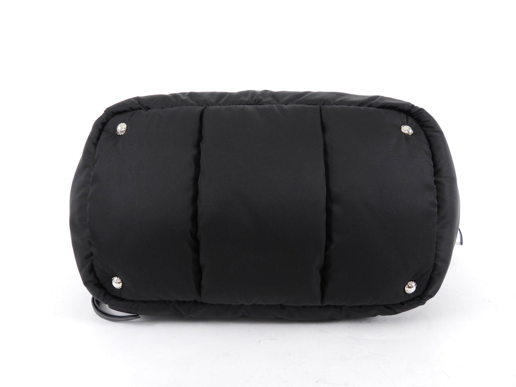 Prada Black Nylon Tessuto Quilted Bomber Tote Bag