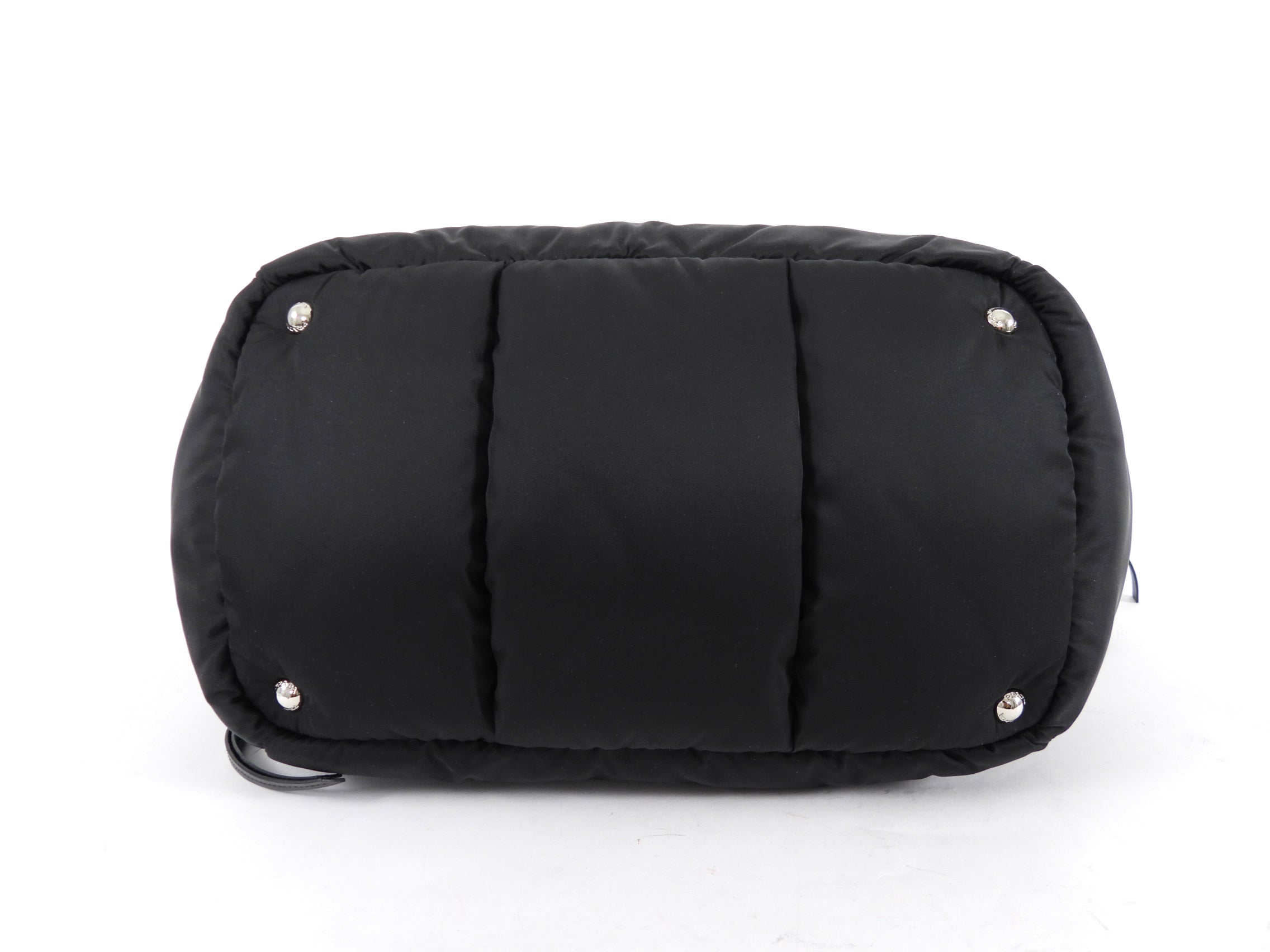 Prada Black Nylon Tessuto Quilted Bomber Tote Bag