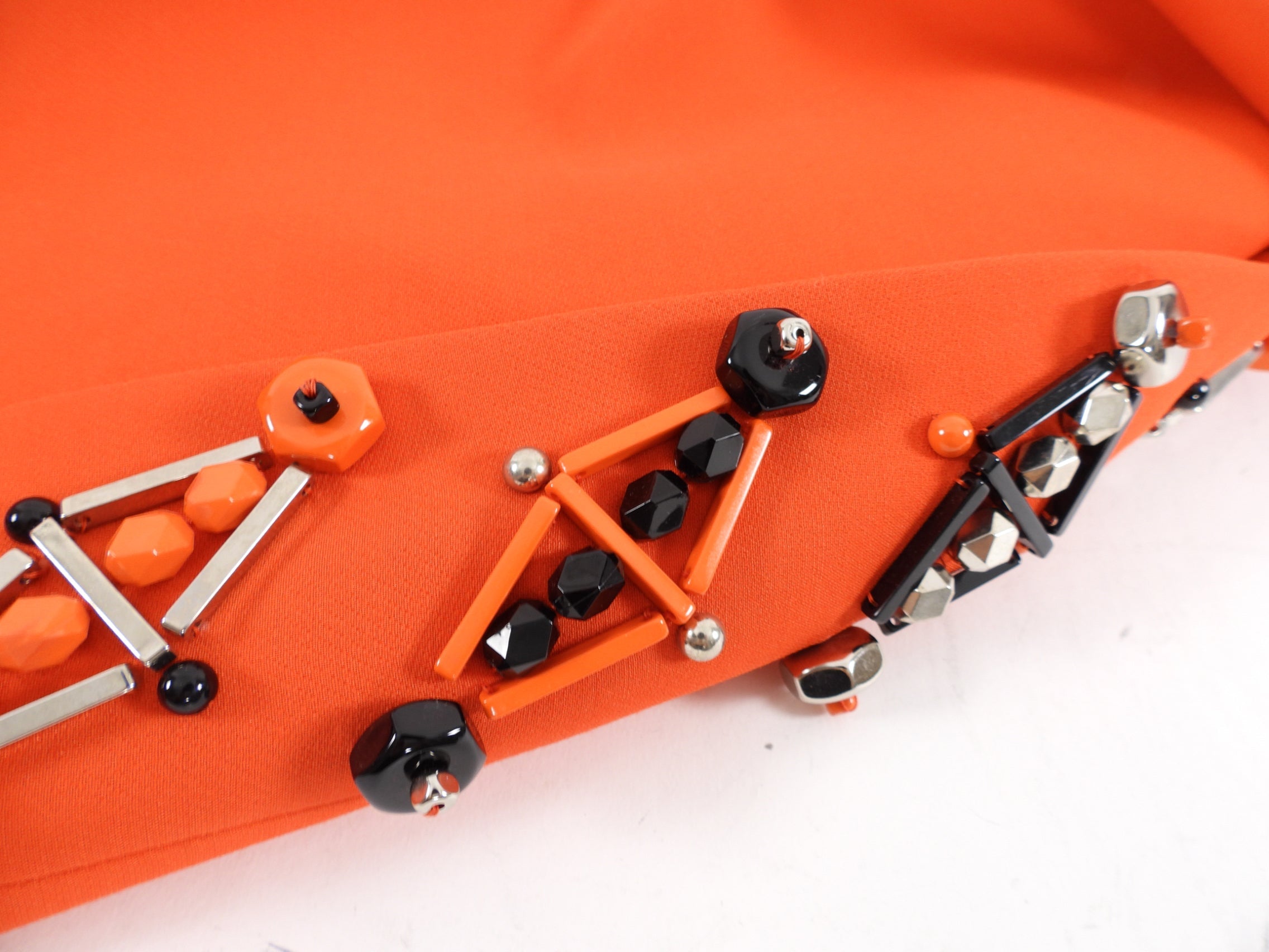 Prada AW 2012 Runway Orange Embellished A-line Skirt - L (8/10)