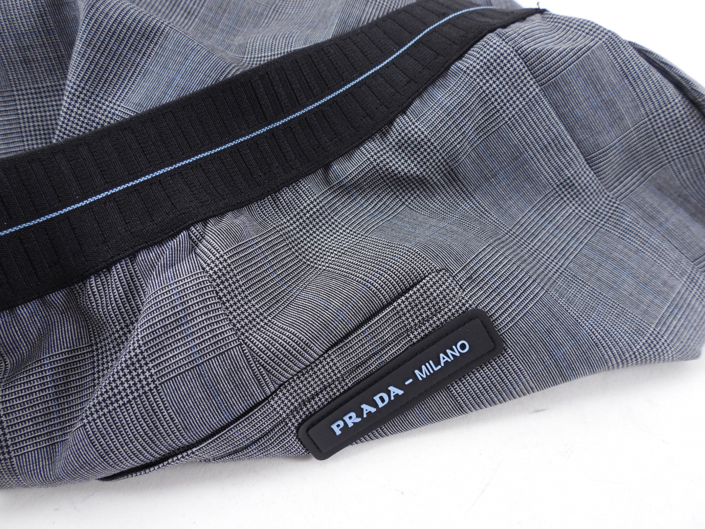 Prada Grey Check Trousers with Logo Band - IT46 / USA 10 / L